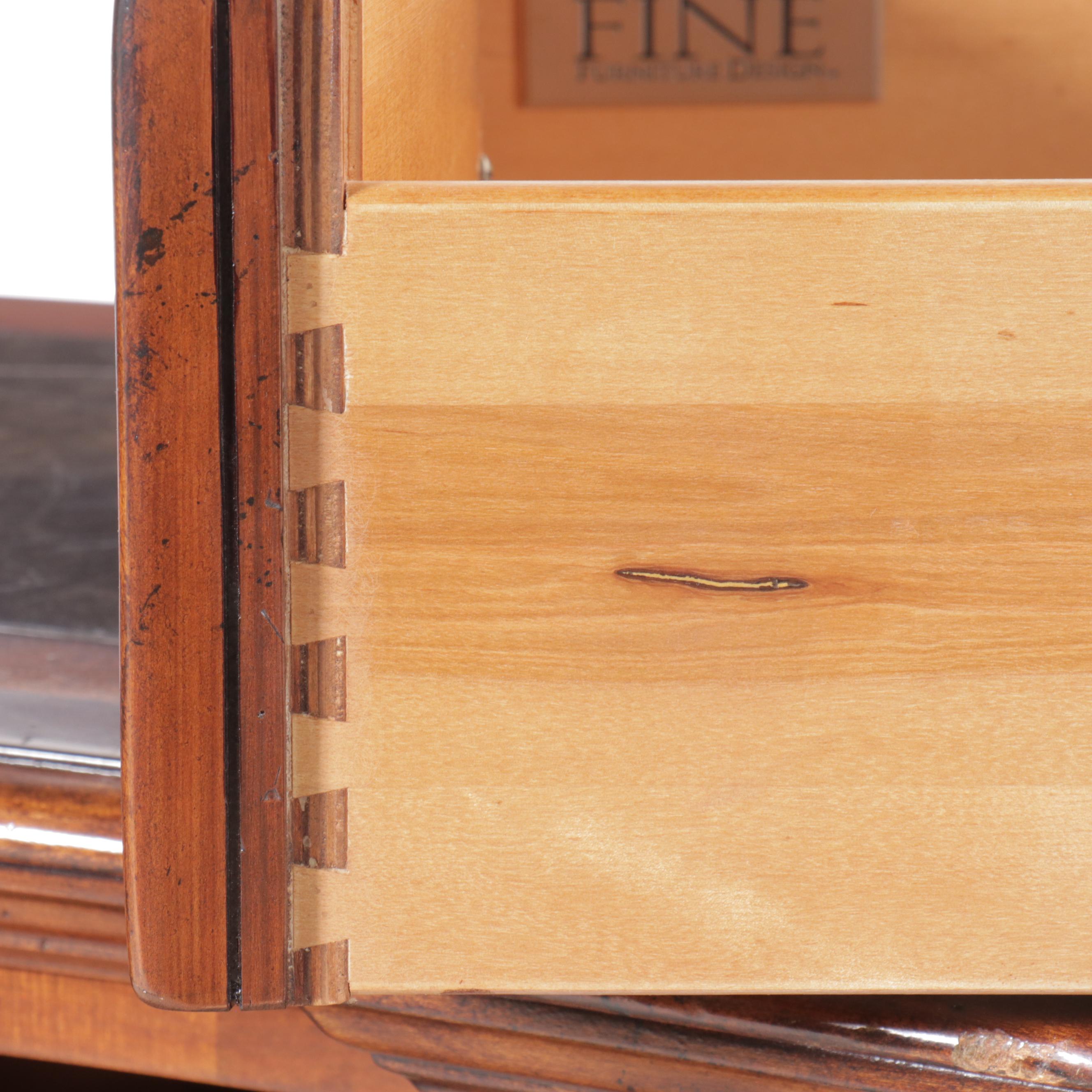 Fine Furniture Mahogany Credenza with Marble Inlay Top