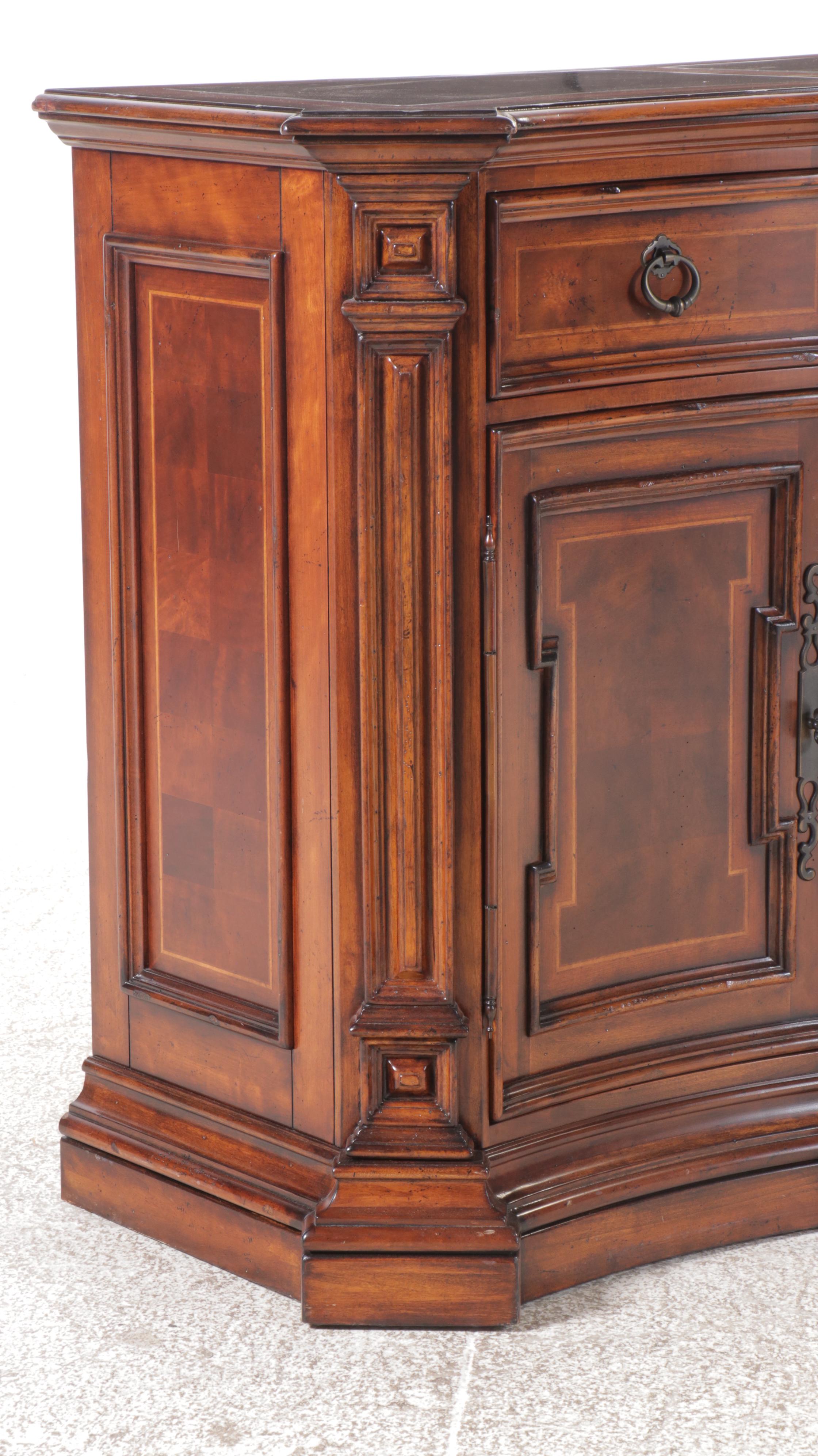 Fine Furniture Mahogany Credenza with Marble Inlay Top