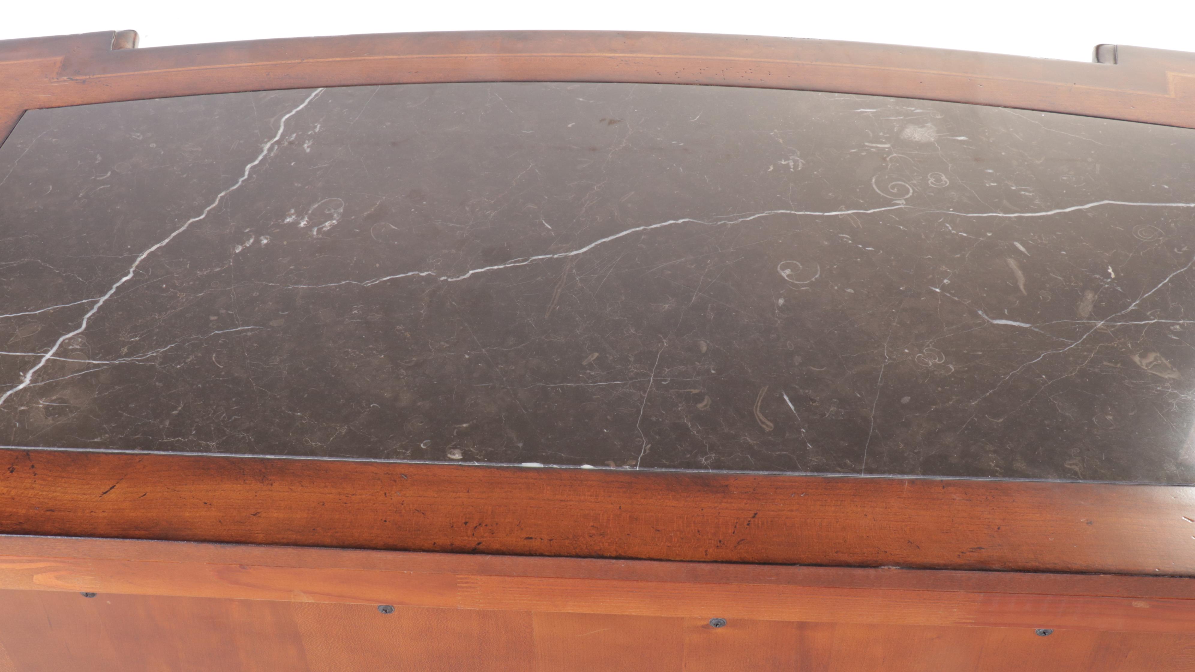 Fine Furniture Mahogany Credenza with Marble Inlay Top