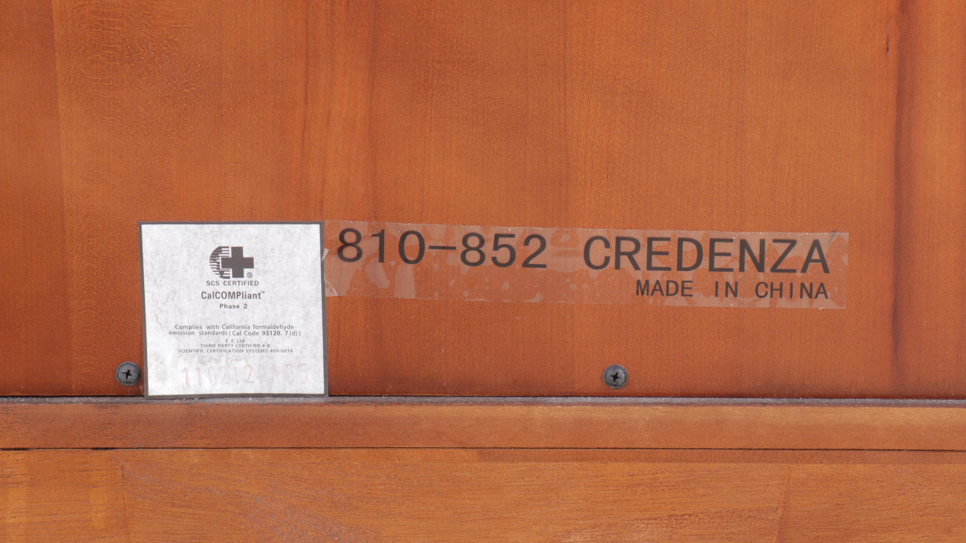 Fine Furniture Mahogany Credenza with Marble Inlay Top