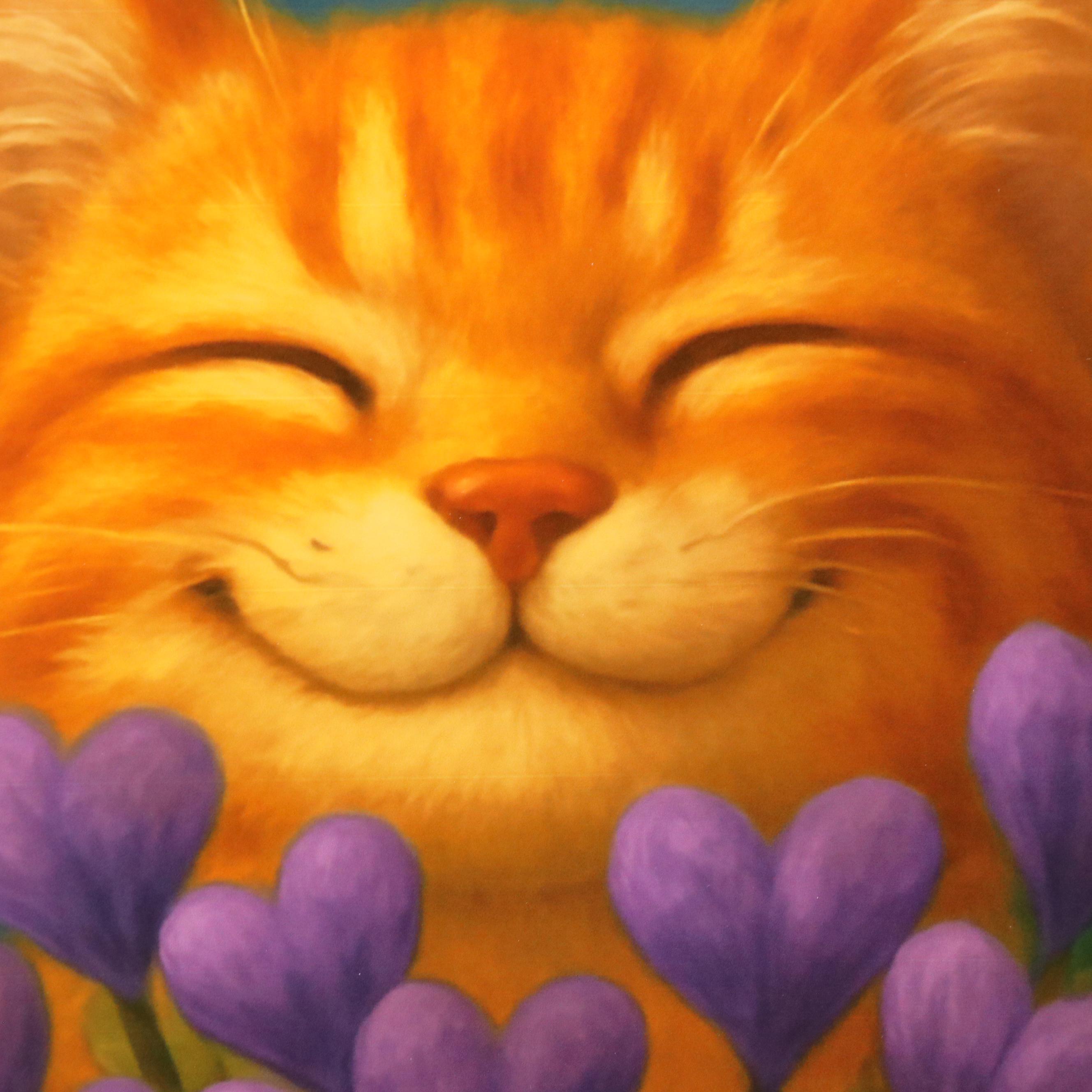 Happy Cat Giclée on Paper "Heartblush," 2025