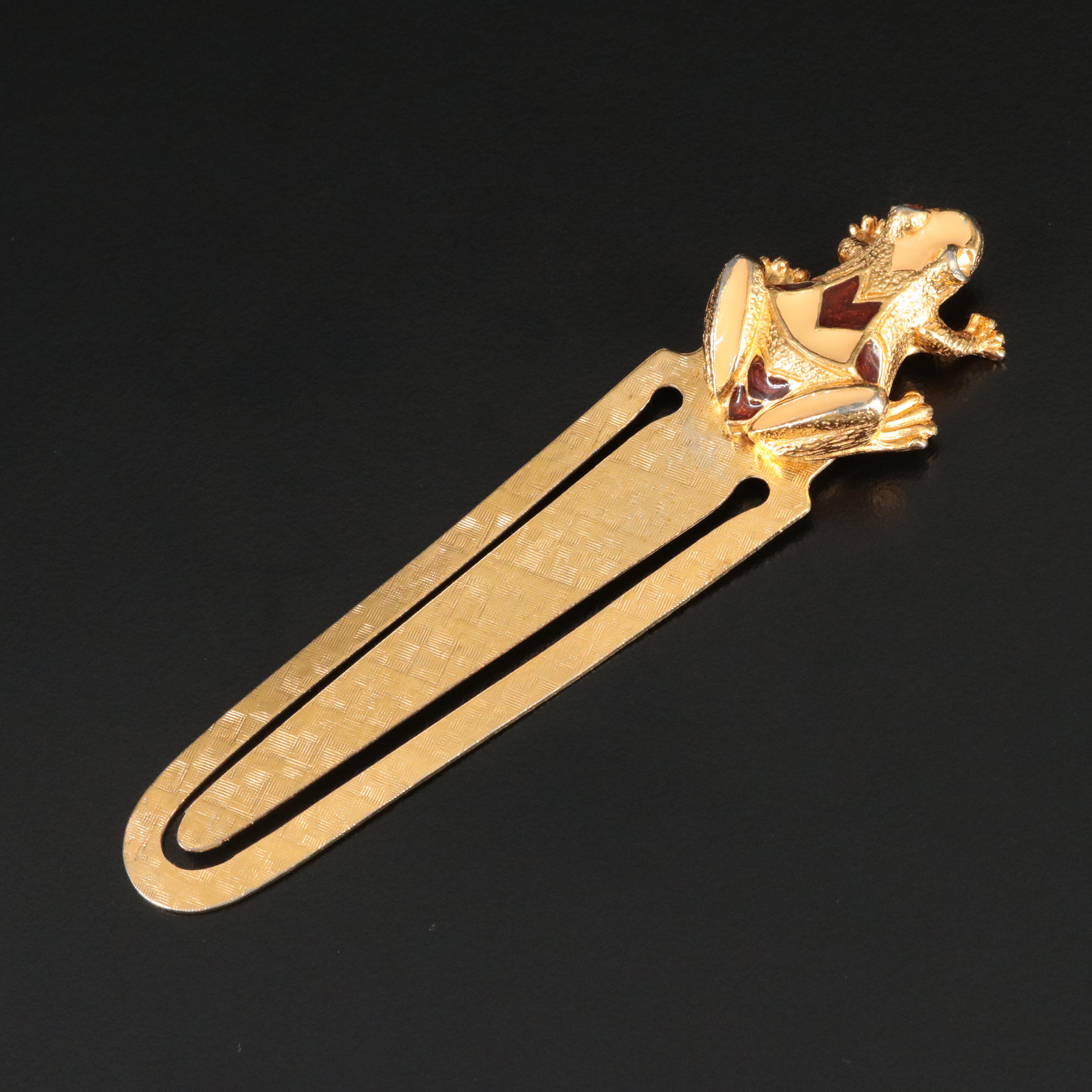 Florenza Rhinestone and Enamel Frog Bookmark/Money Clip