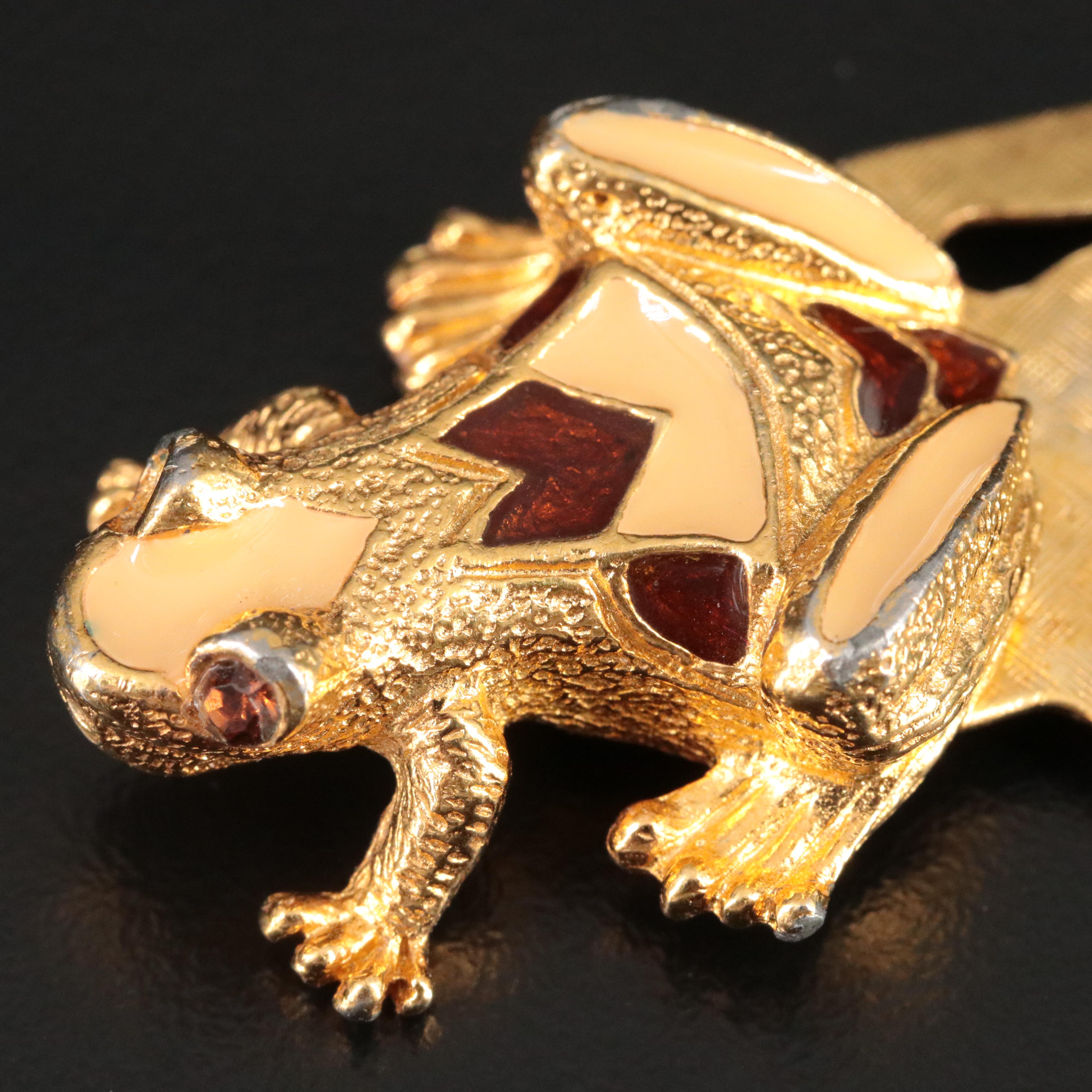 Florenza Rhinestone and Enamel Frog Bookmark/Money Clip