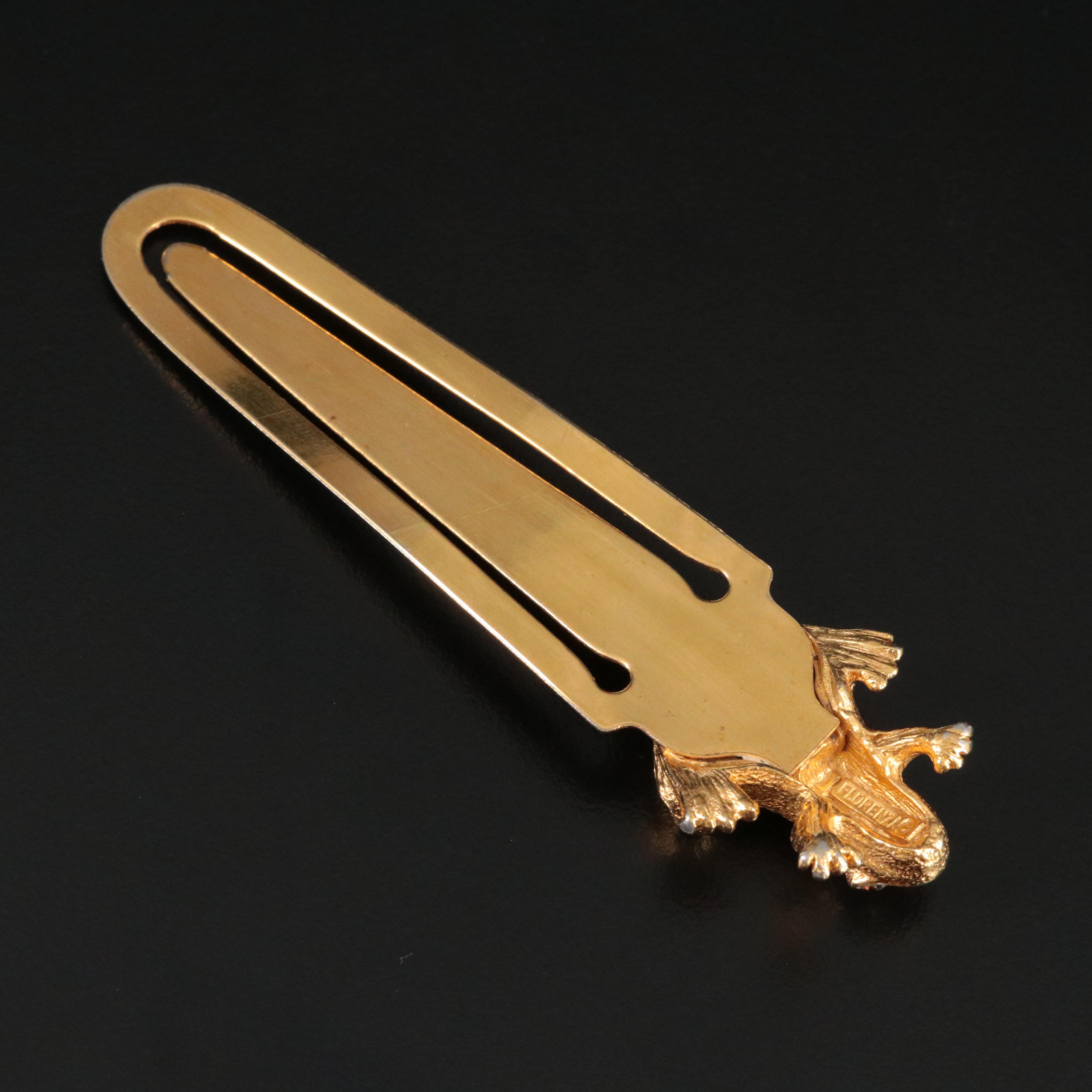 Florenza Rhinestone and Enamel Frog Bookmark/Money Clip
