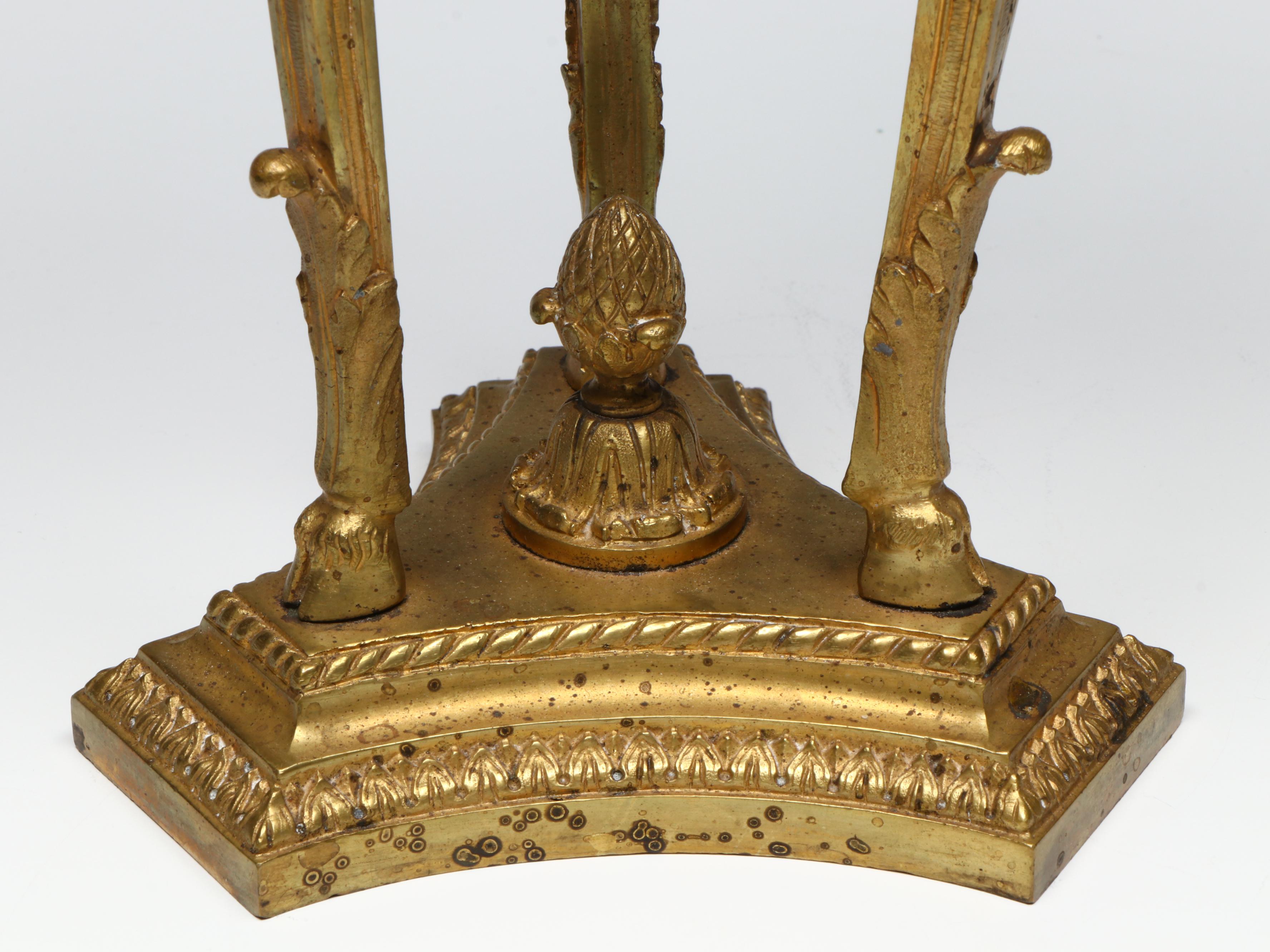 Empire Style Brass Footed Bowl with Metal Wall Sconces and Other Décor