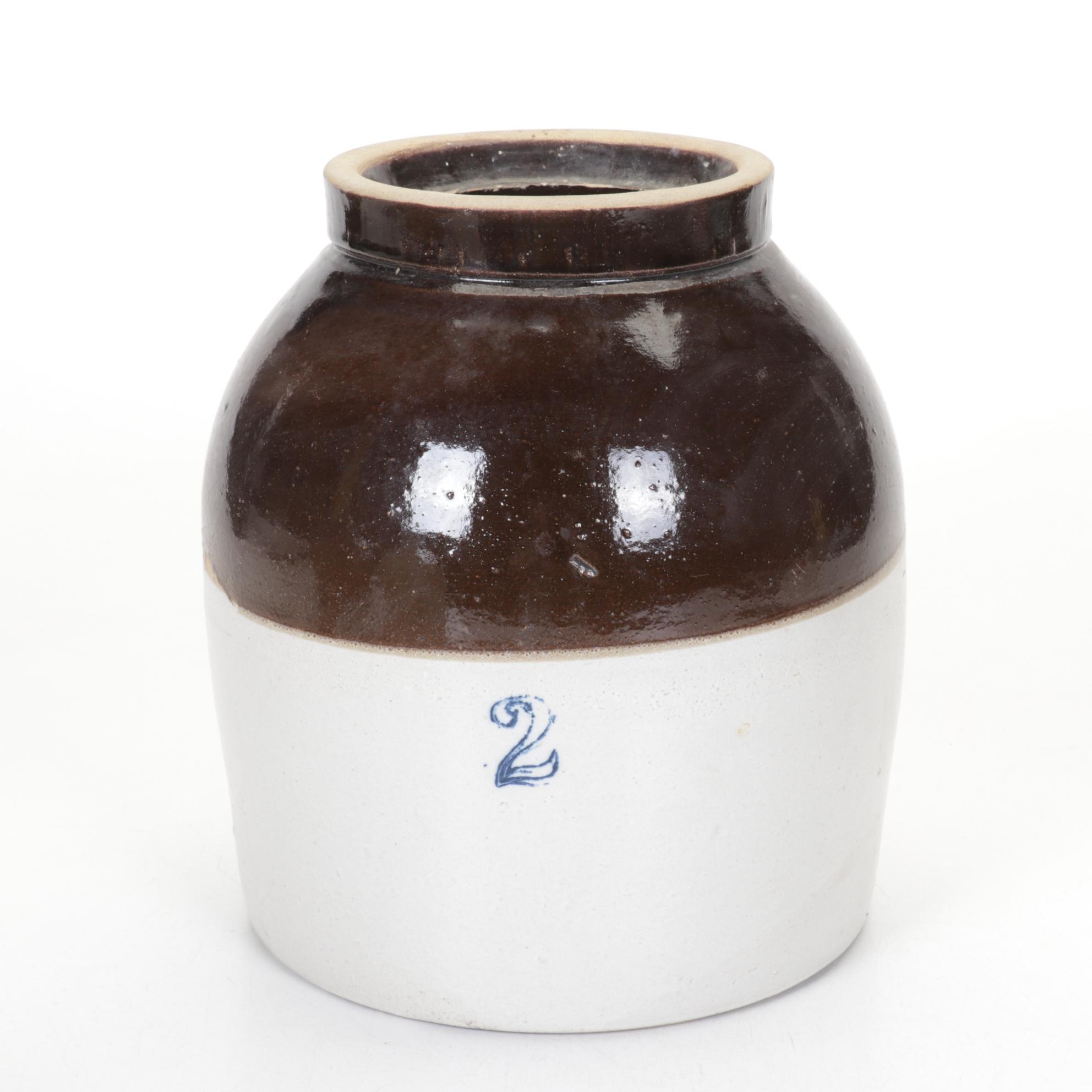 Salt Glazed Stoneware One & Two Gallon Crocks & Jugs