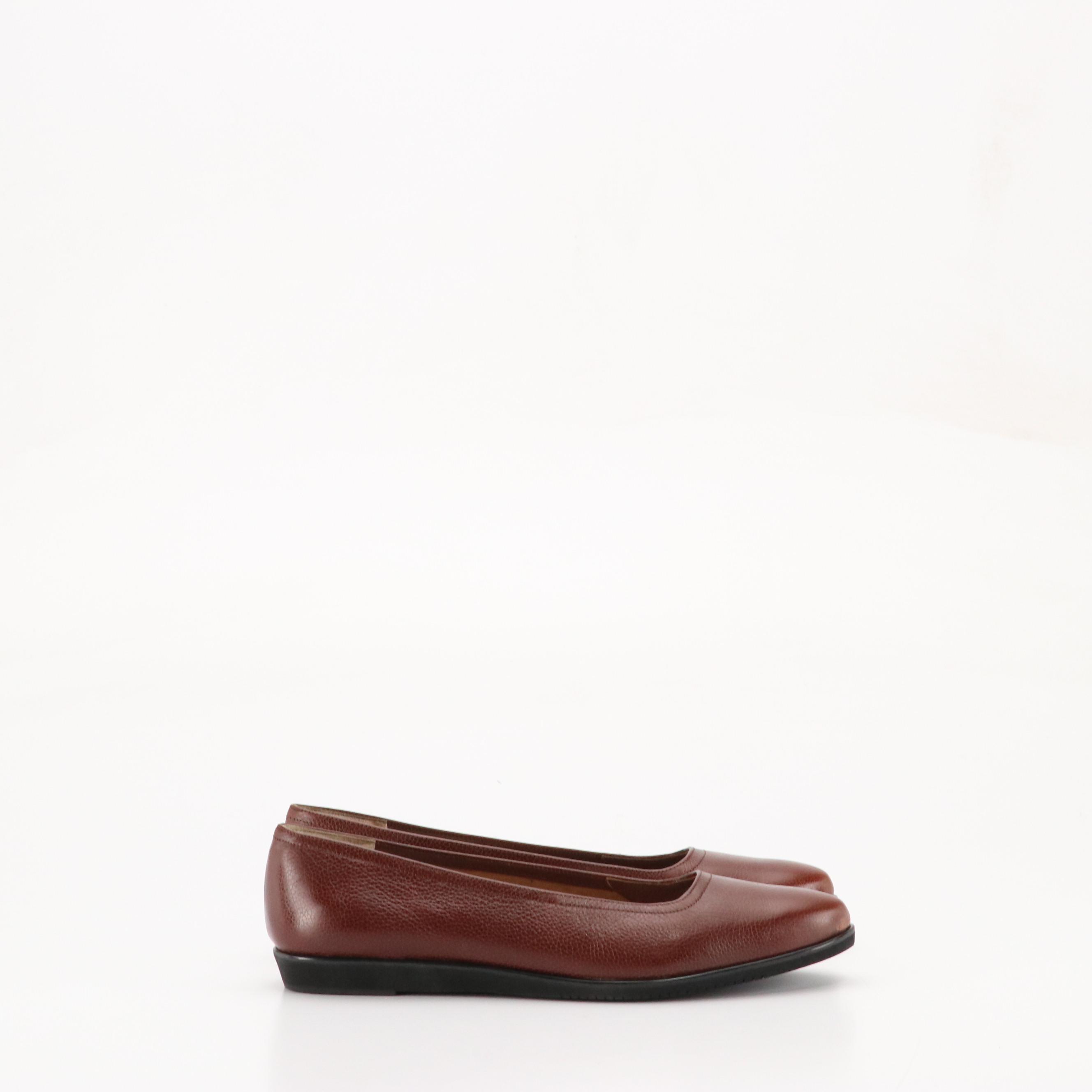 Salvatore Ferragamo Brown Leather Low Heel Wedges and Pumps with Boxes