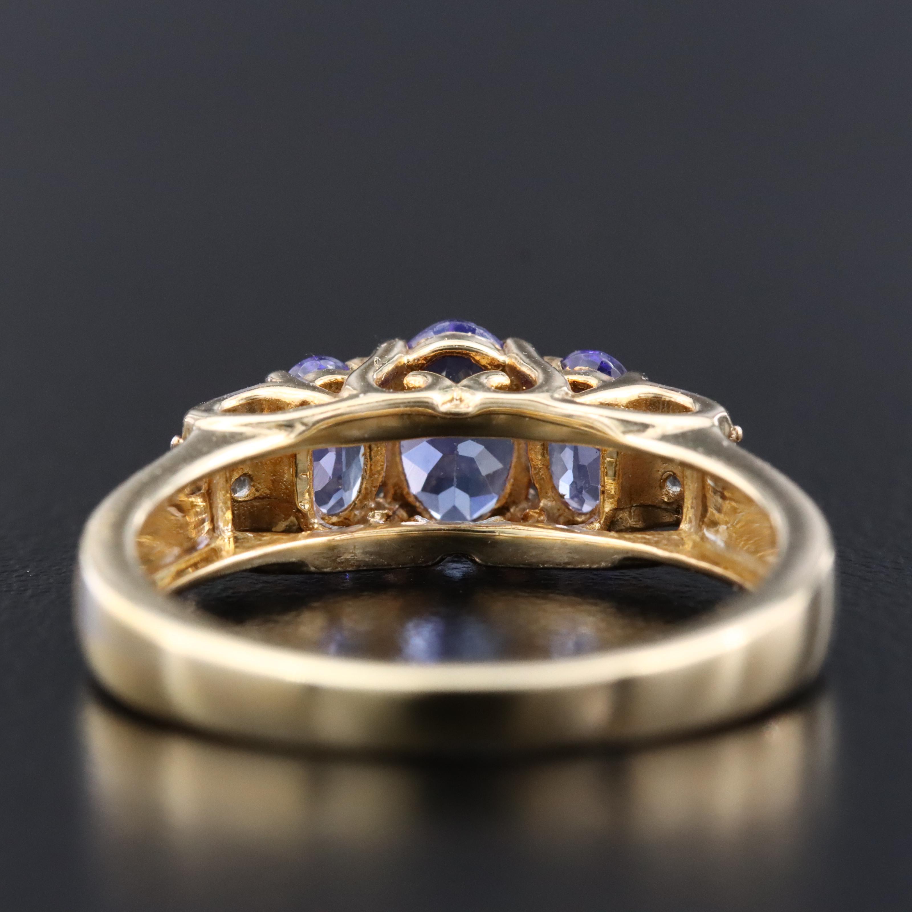 Sterling Tanzanite and White Topaz Ring