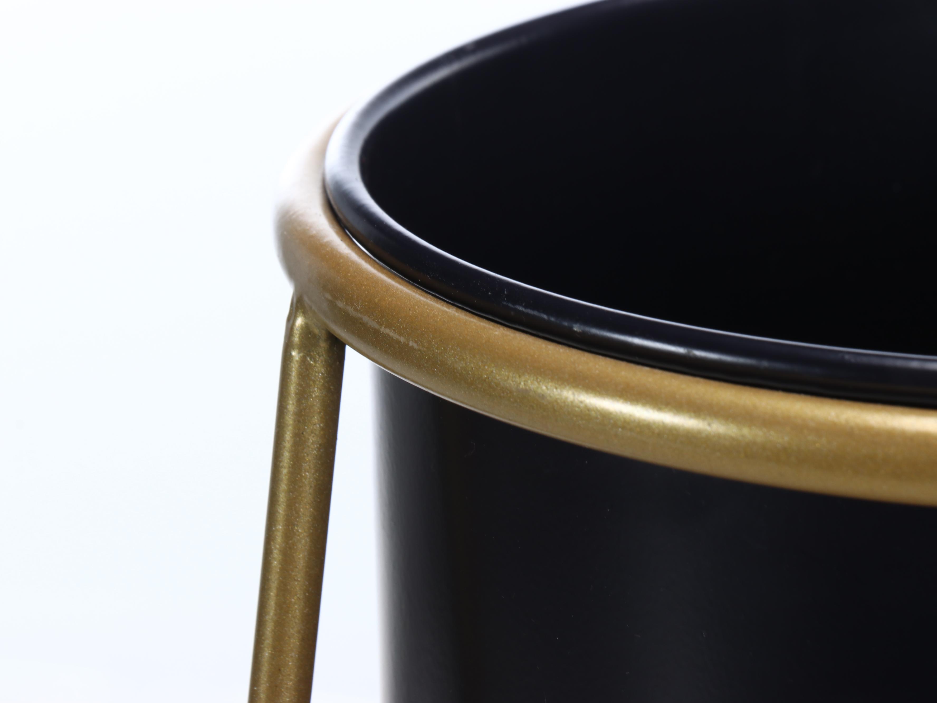 Contemporary Metal Plant Stands with Artificial Fiddle Leaf Plant