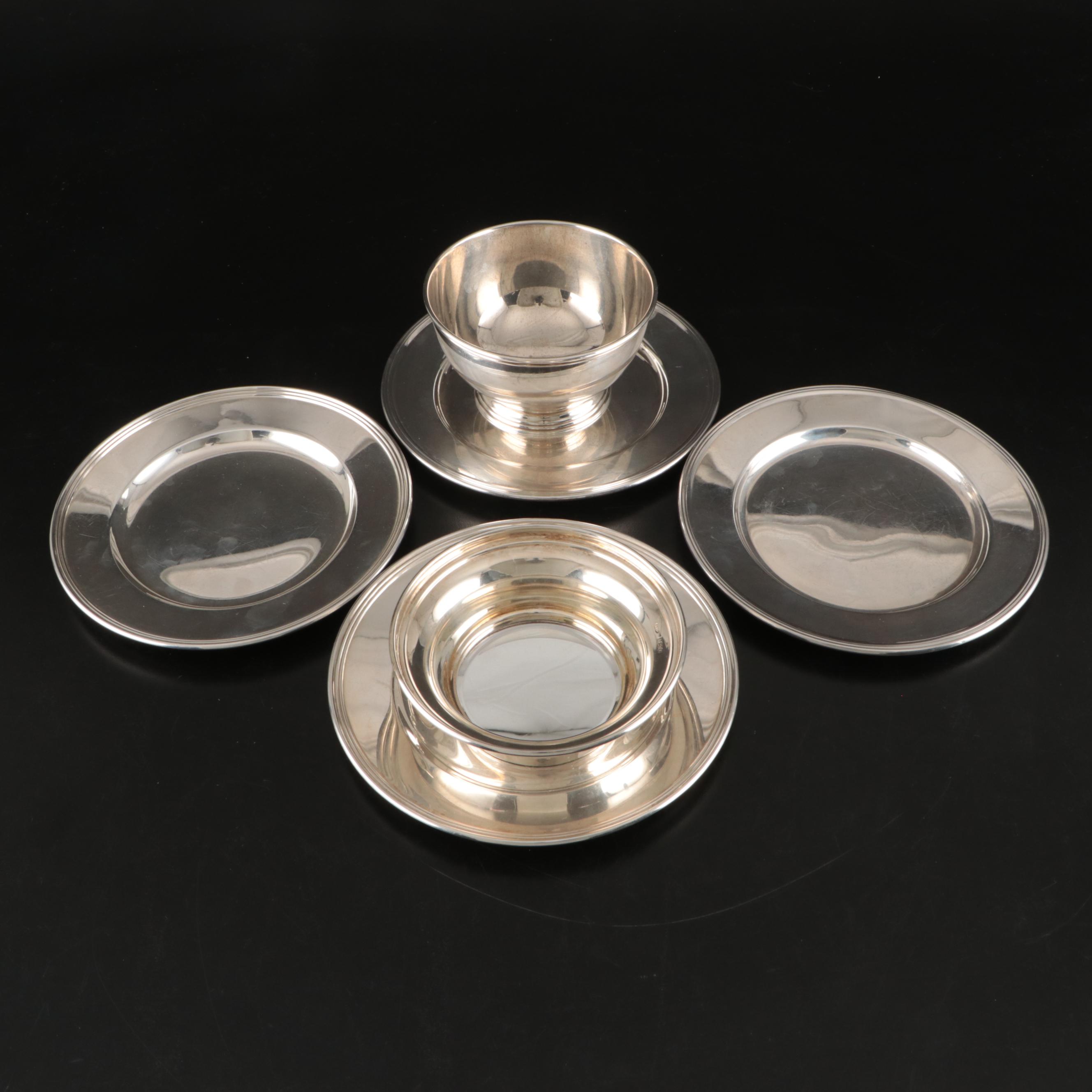 International Sterling Silver Plate with Trees Bowl and Other Tableware