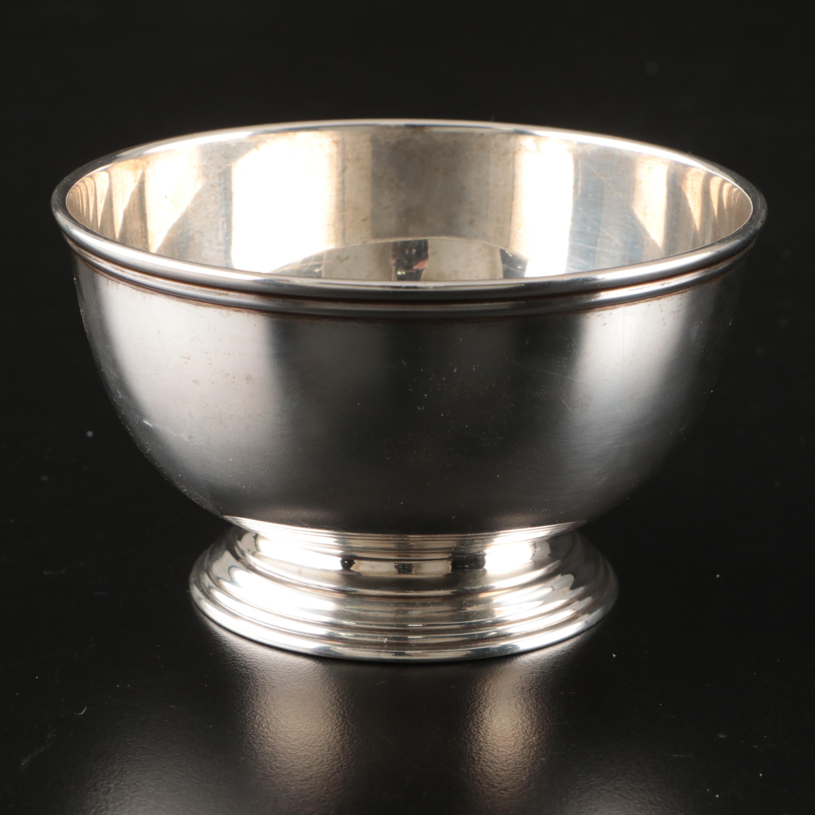 International Sterling Silver Plate with Trees Bowl and Other Tableware