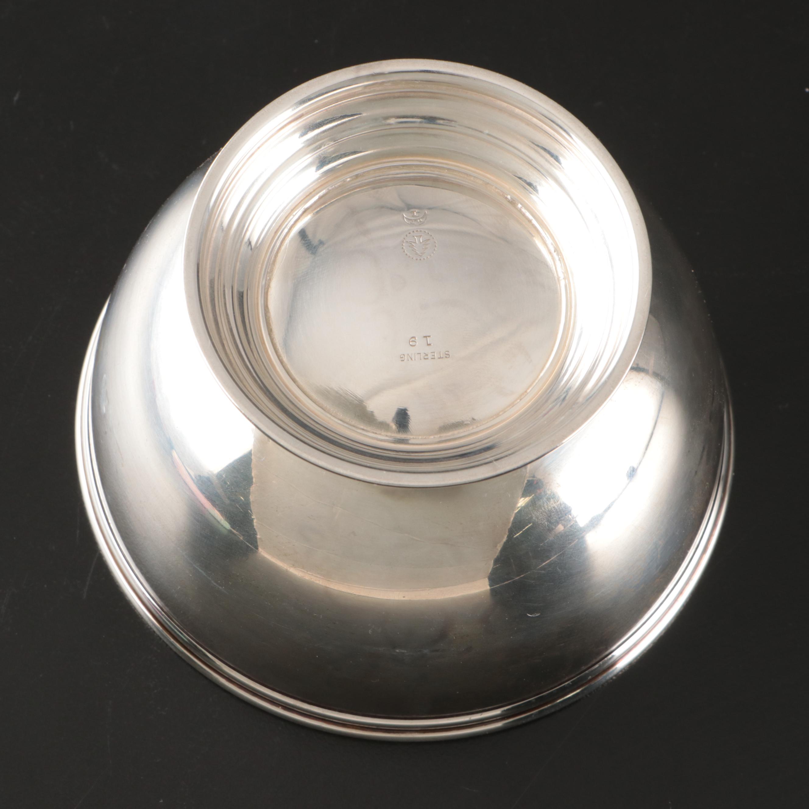 International Sterling Silver Plate with Trees Bowl and Other Tableware