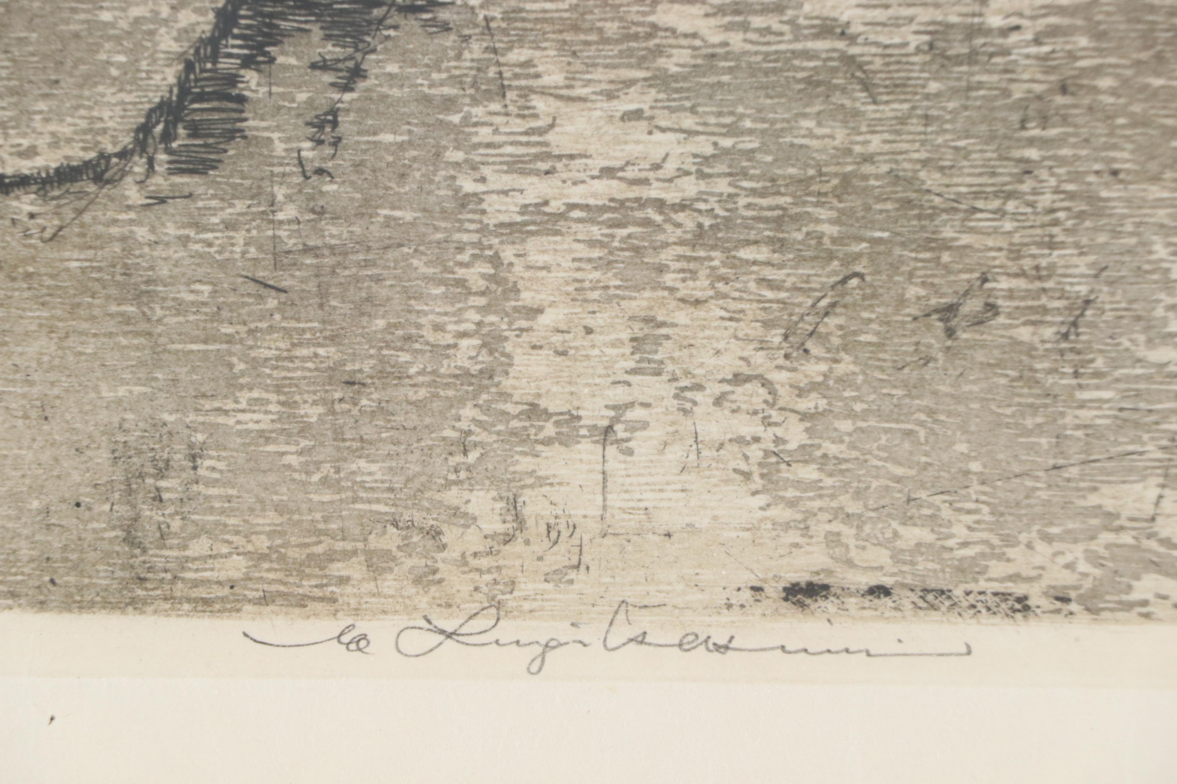 Luigi Kasimir Etching With Aquatint "Innsbruck, Golden Roof"