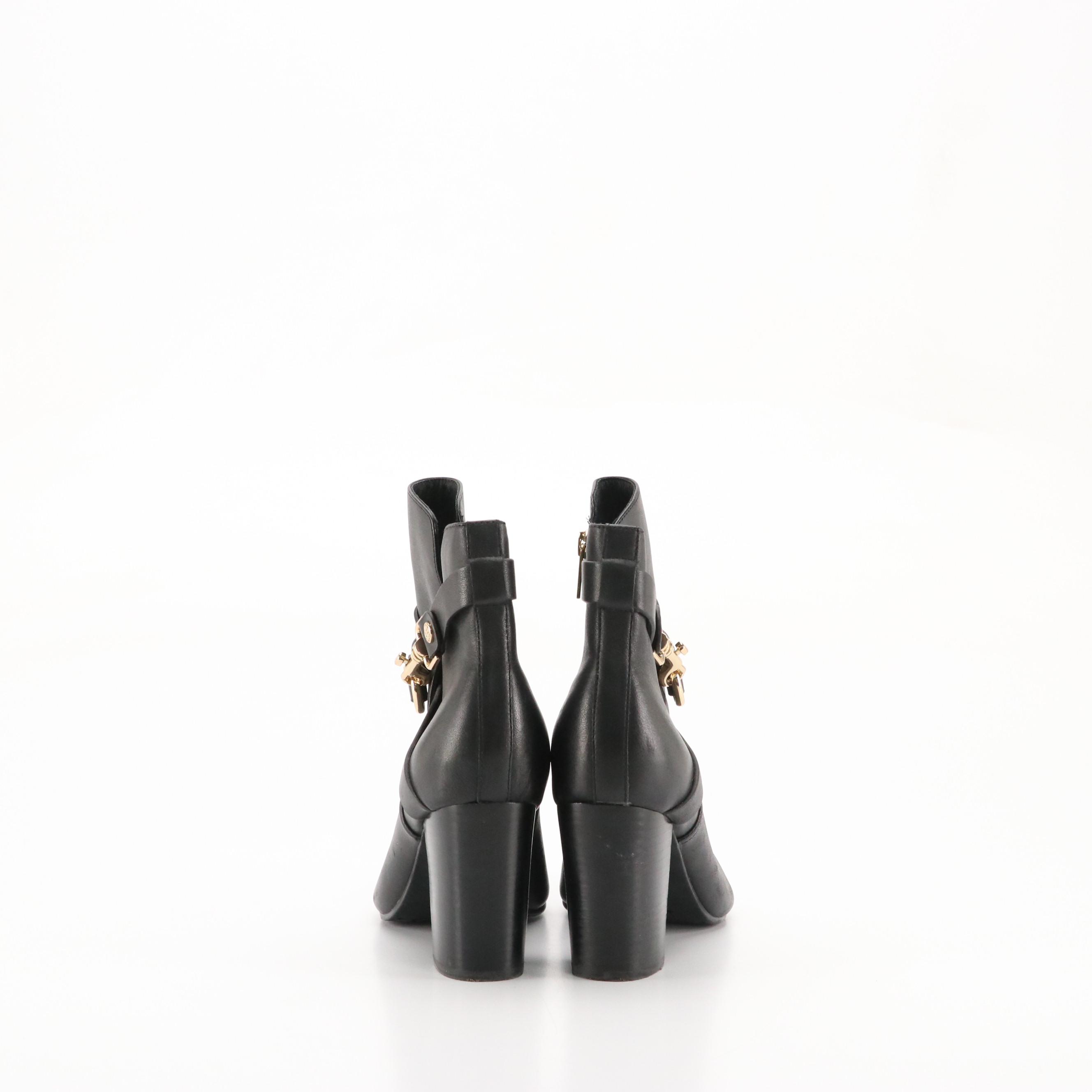 Isola and 42 Gold Black Suede and Leather Ankle Boots