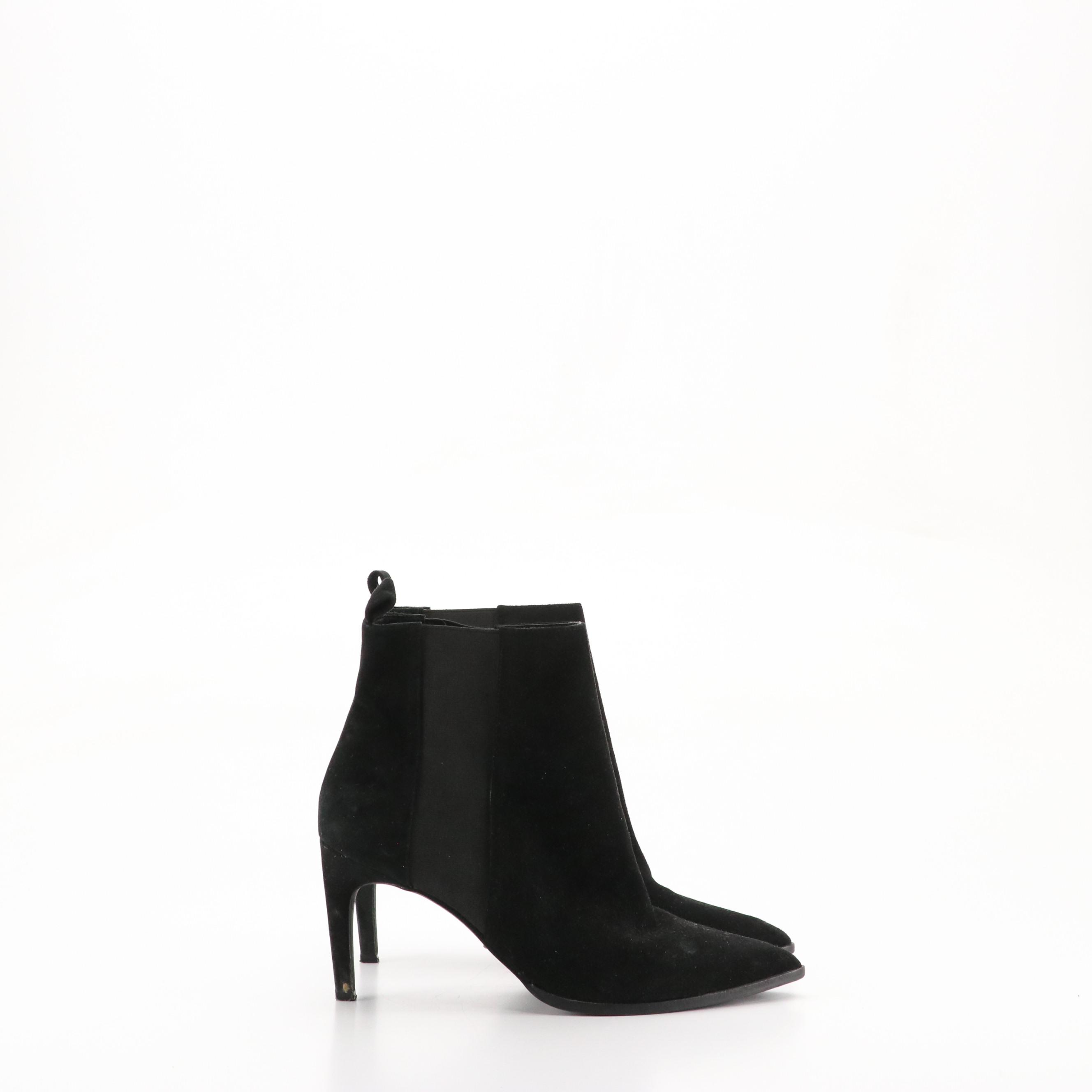 Isola and 42 Gold Black Suede and Leather Ankle Boots