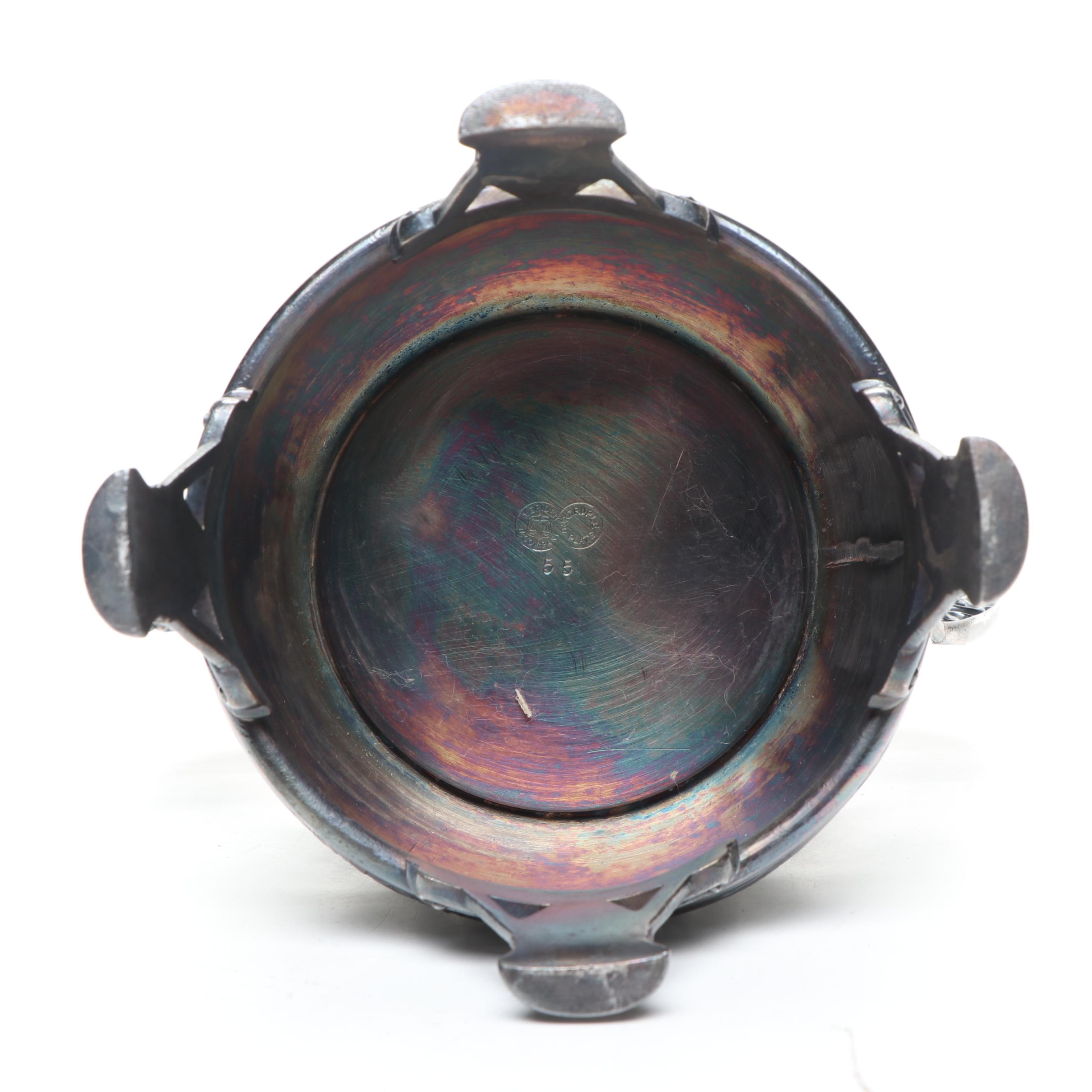 Meriden Britannia Co. with Other Victorian Silver Plate Brides Basket Holder