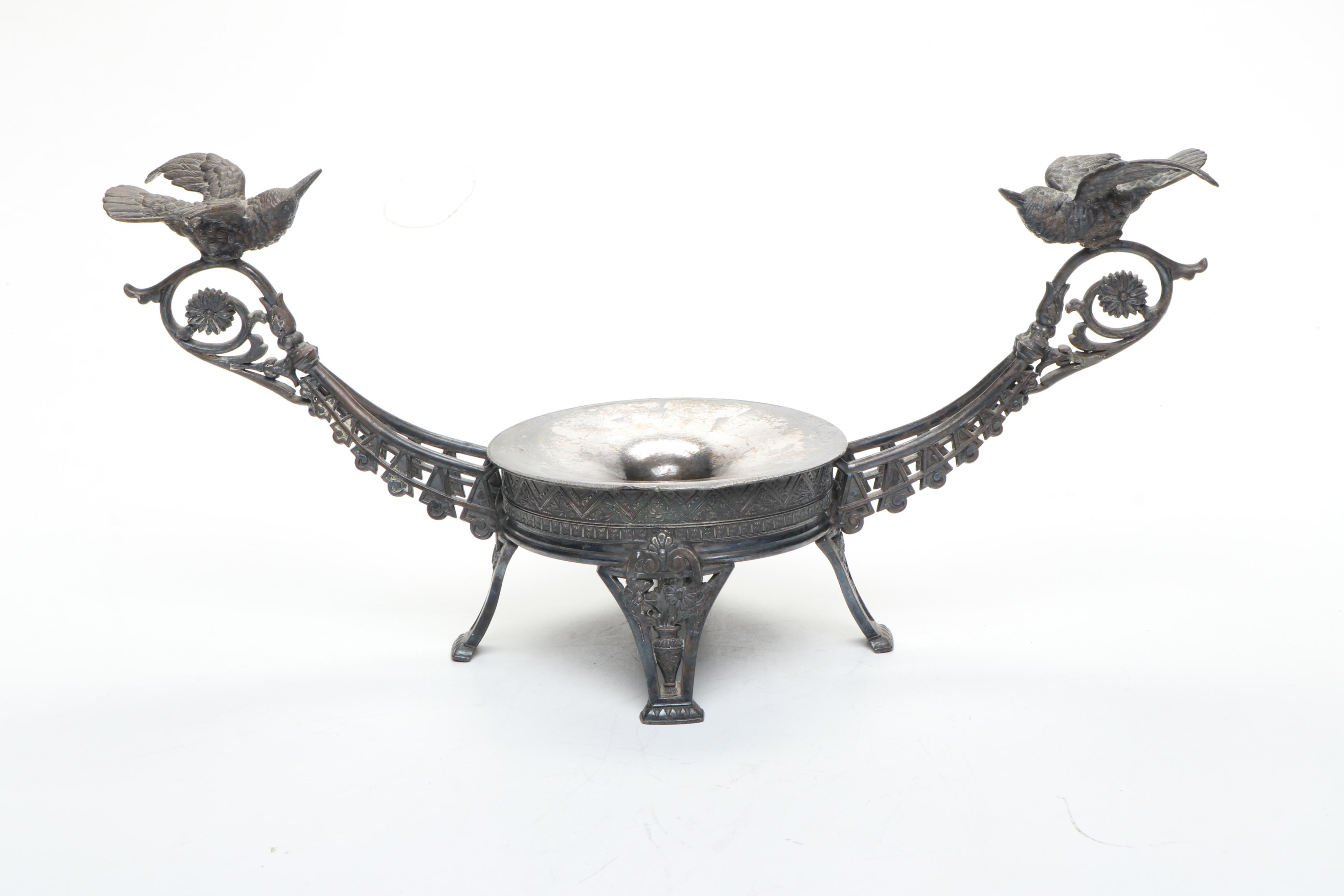 Meriden Britannia Co. with Other Victorian Silver Plate Brides Basket Holder