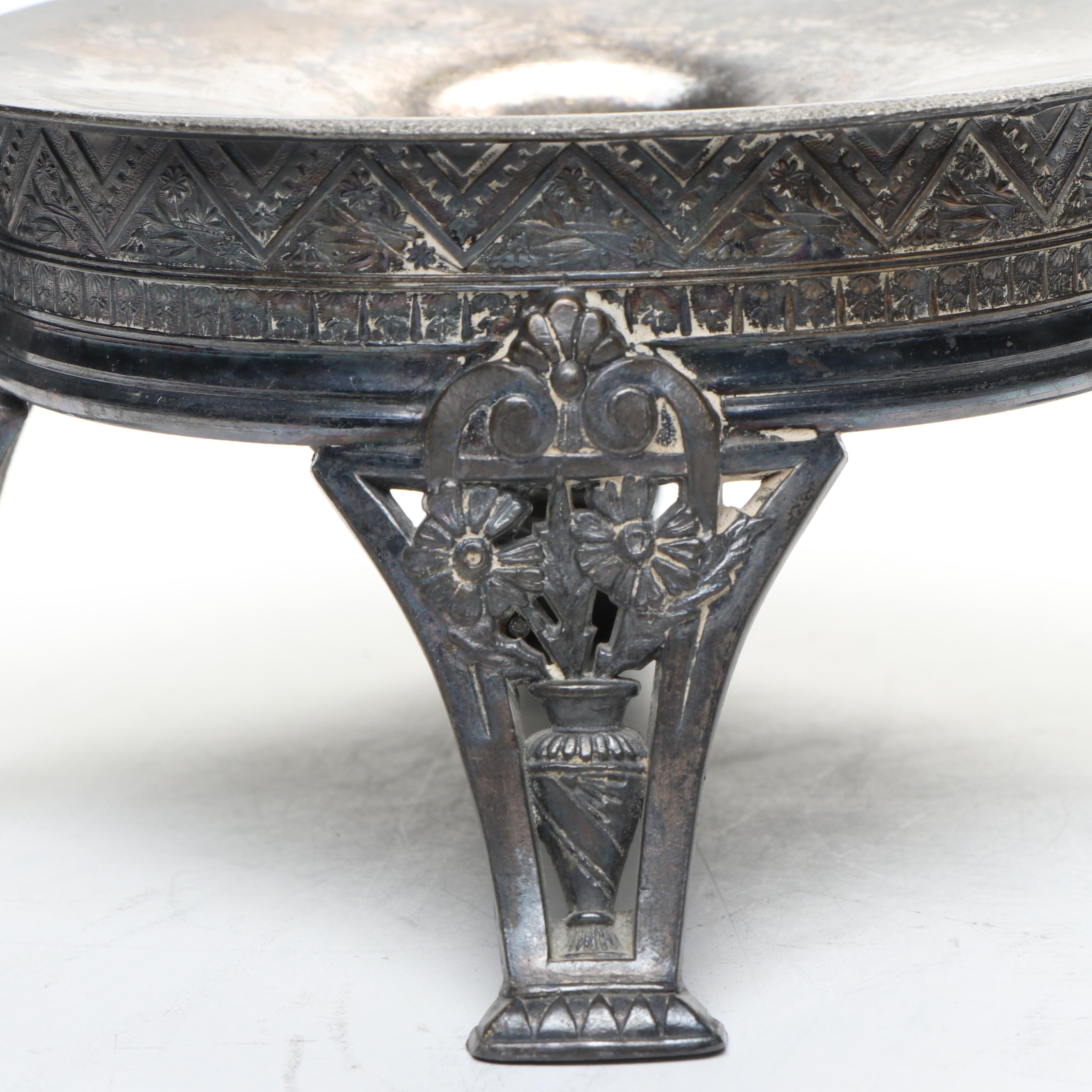Meriden Britannia Co. with Other Victorian Silver Plate Brides Basket Holder