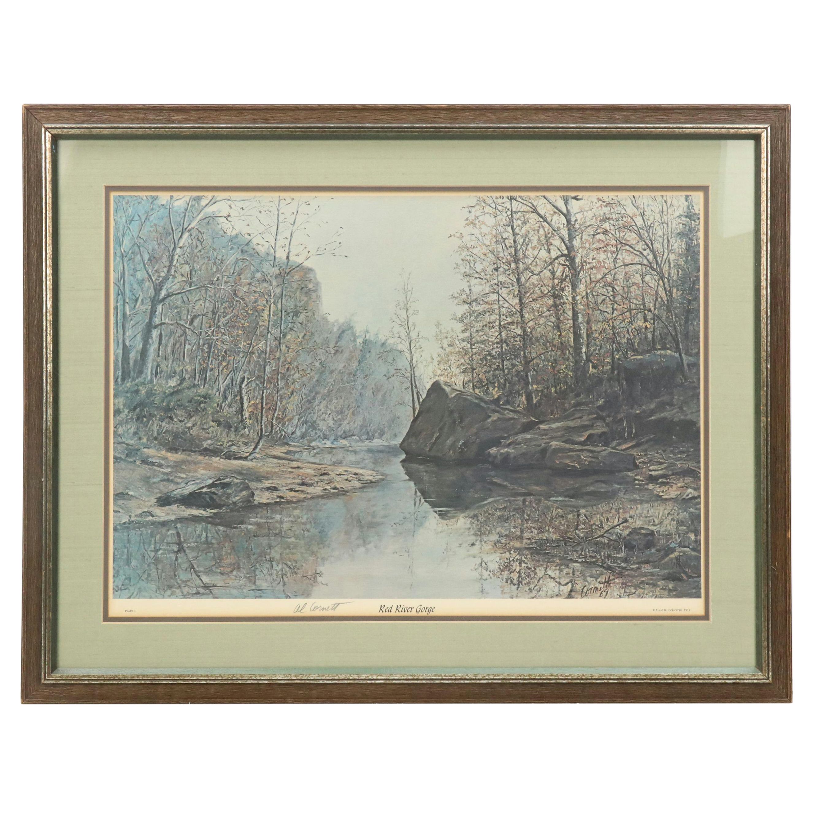 Al Cornett Offset Lithograph "Red River Gorge," 1973