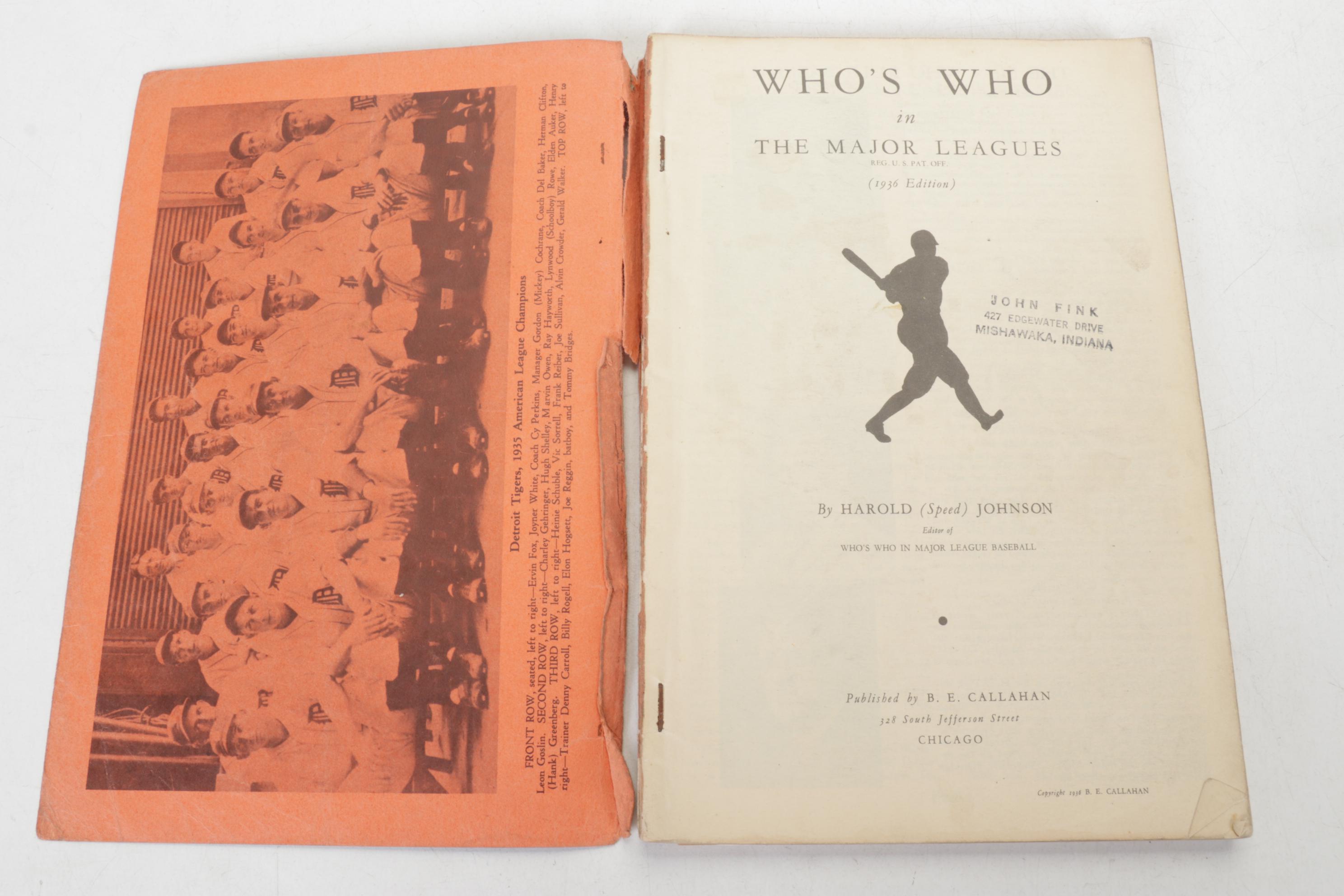 "Who's Who" in the American League, Major Leagues & More 1930s Baseball Ephemera