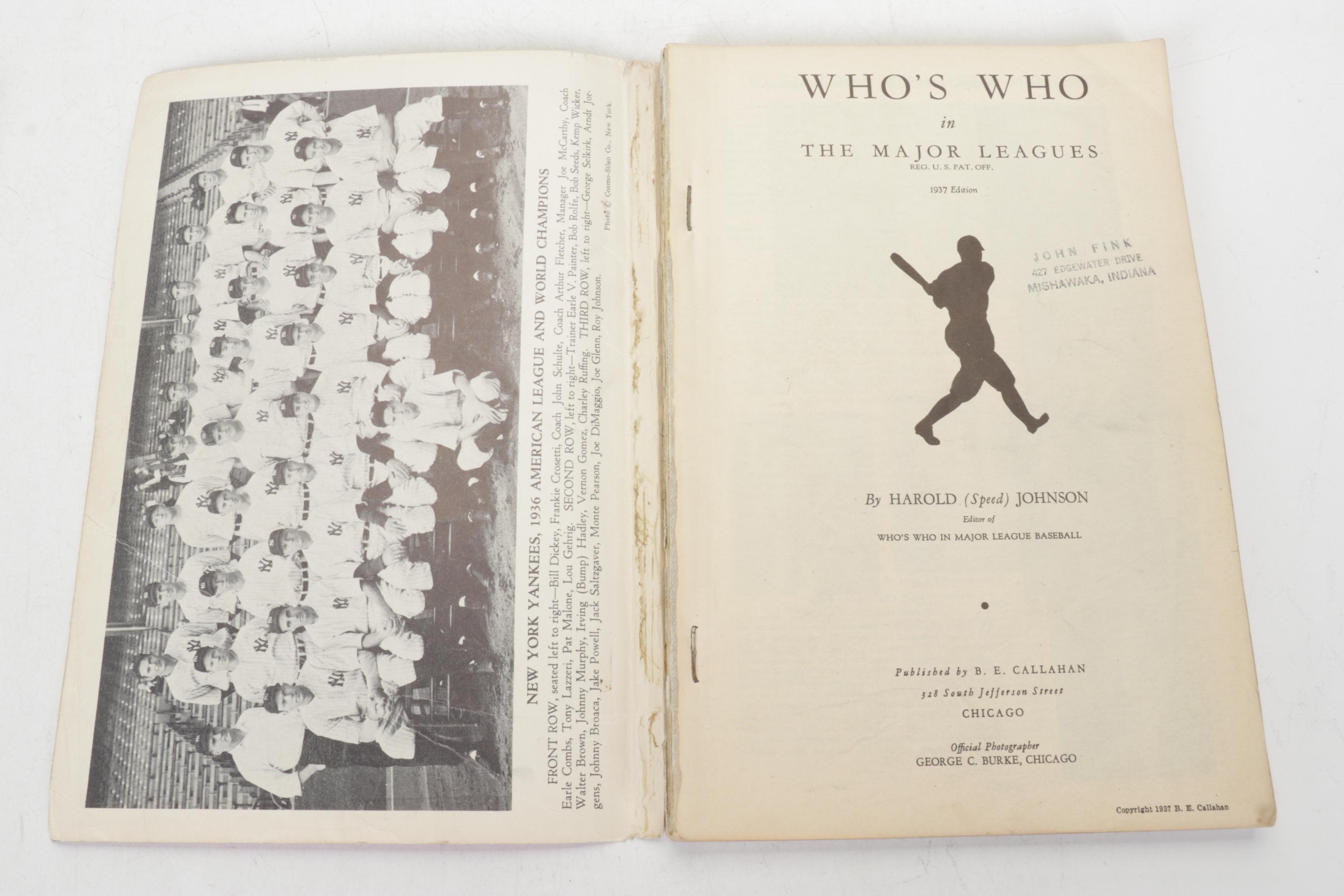 "Who's Who" in the American League, Major Leagues & More 1930s Baseball Ephemera