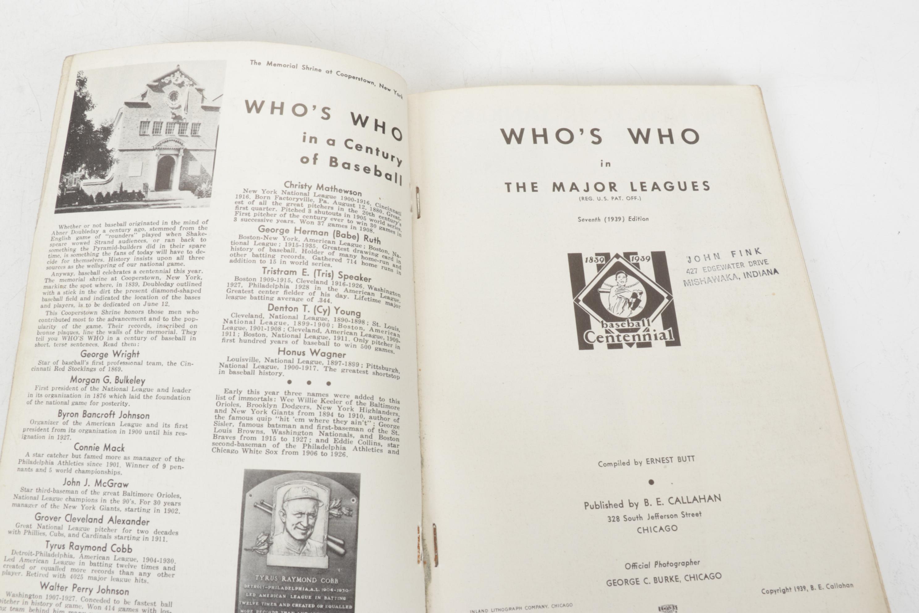 "Who's Who" in the American League, Major Leagues & More 1930s Baseball Ephemera