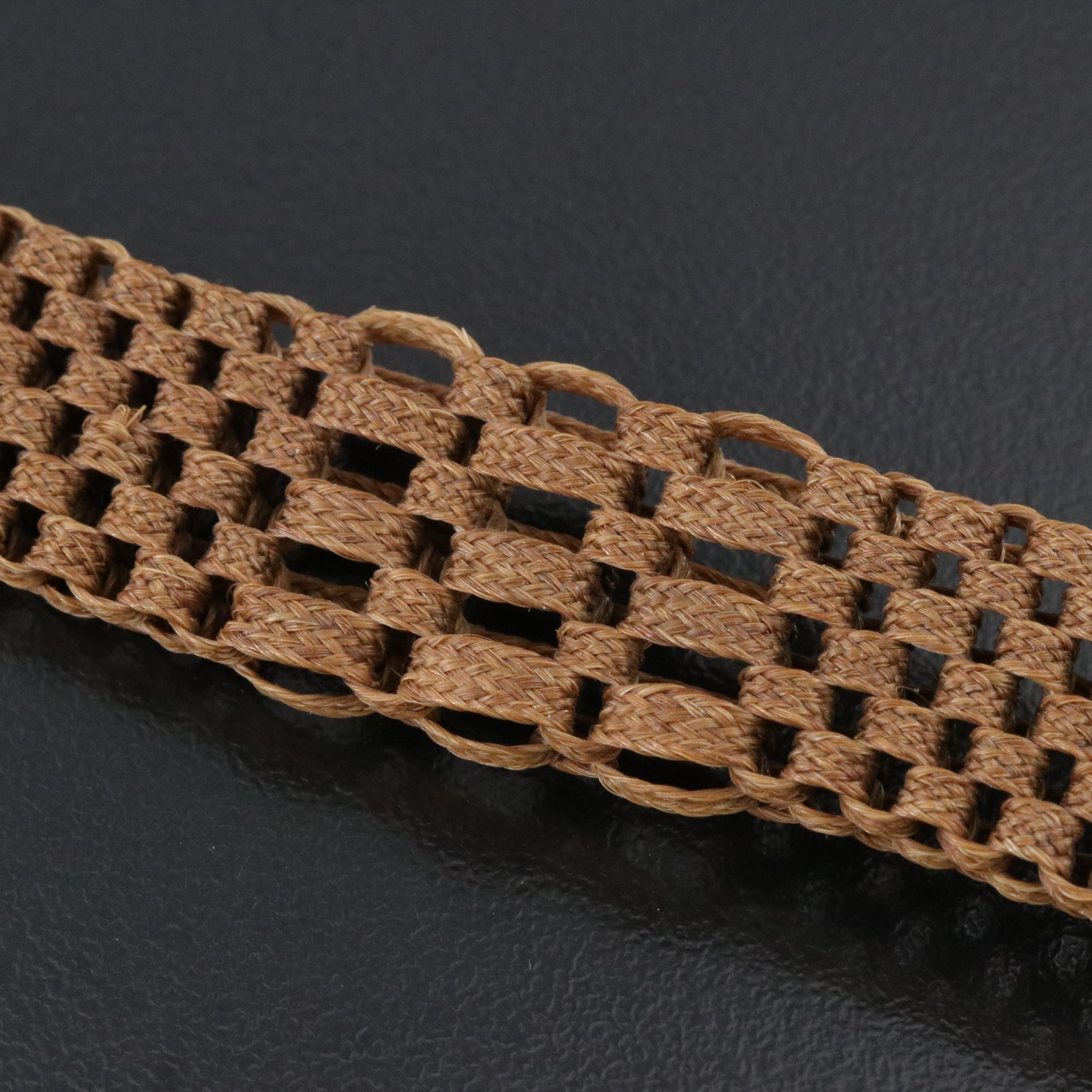 Victorian Braided Hair Work Watch Chain with Cameo Fob Charm