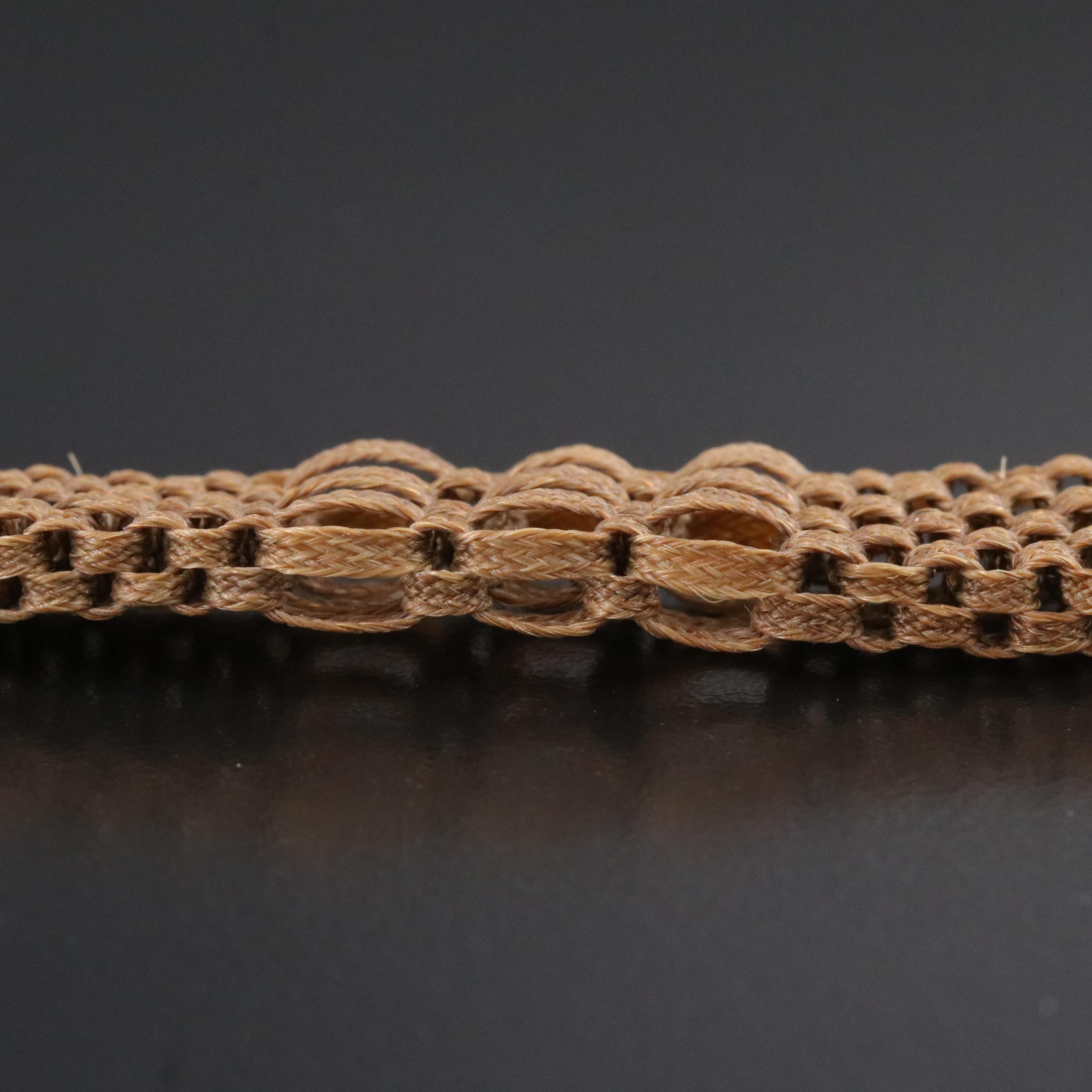 Victorian Braided Hair Work Watch Chain with Cameo Fob Charm