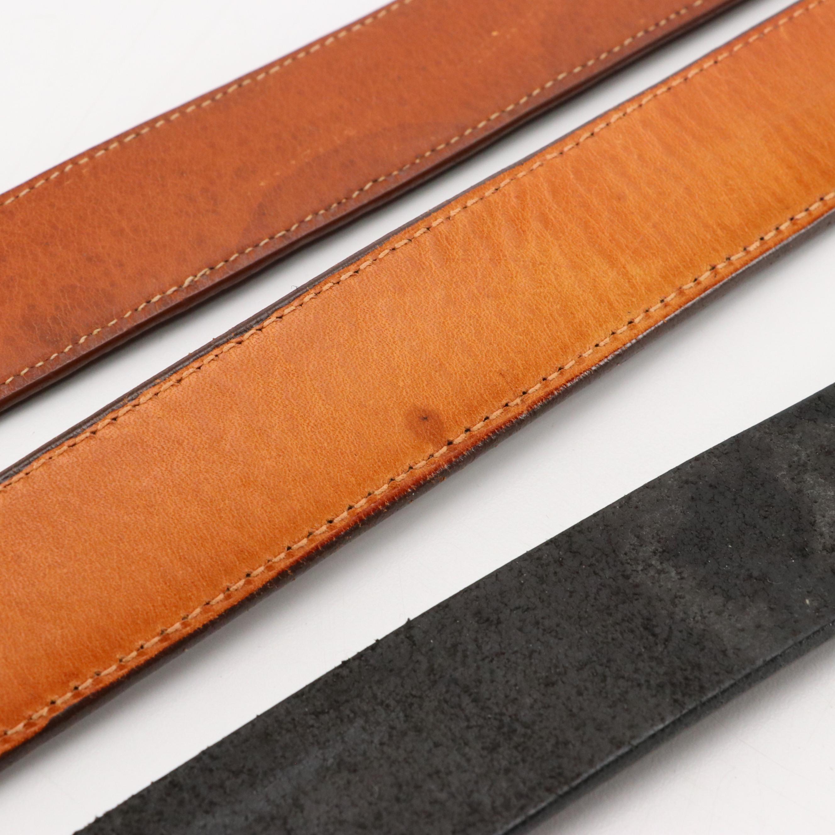 Vintage Lizardskin, Ostrich and Calfskin Leather Belts