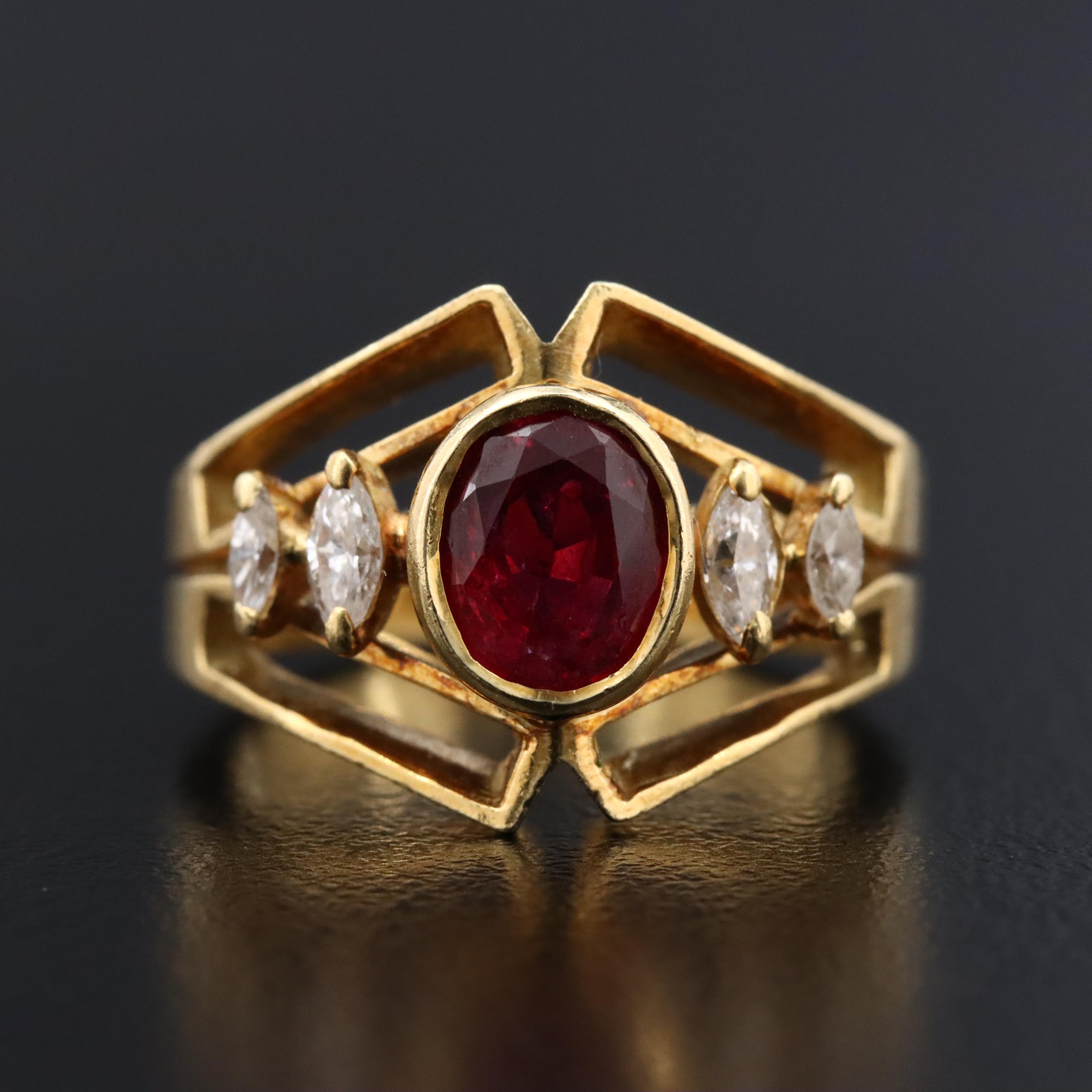 18K Ruby and Diamond Ring