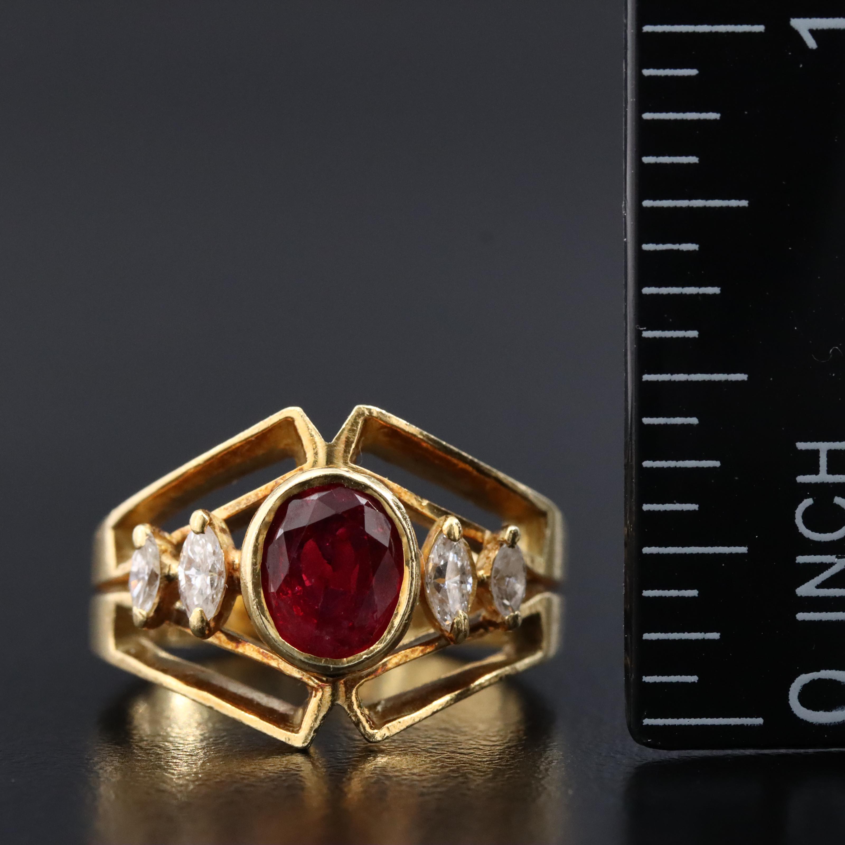 18K Ruby and Diamond Ring