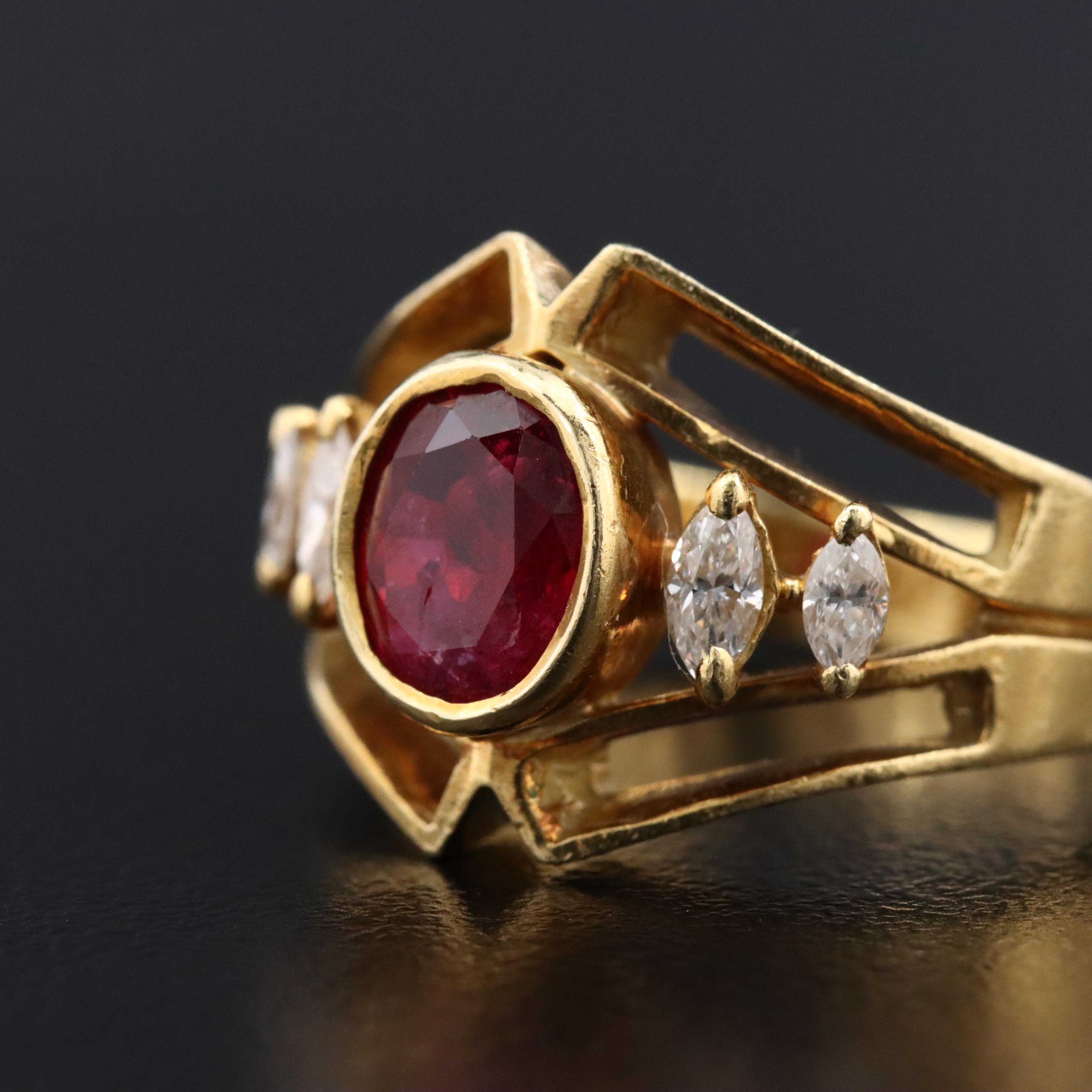 18K Ruby and Diamond Ring