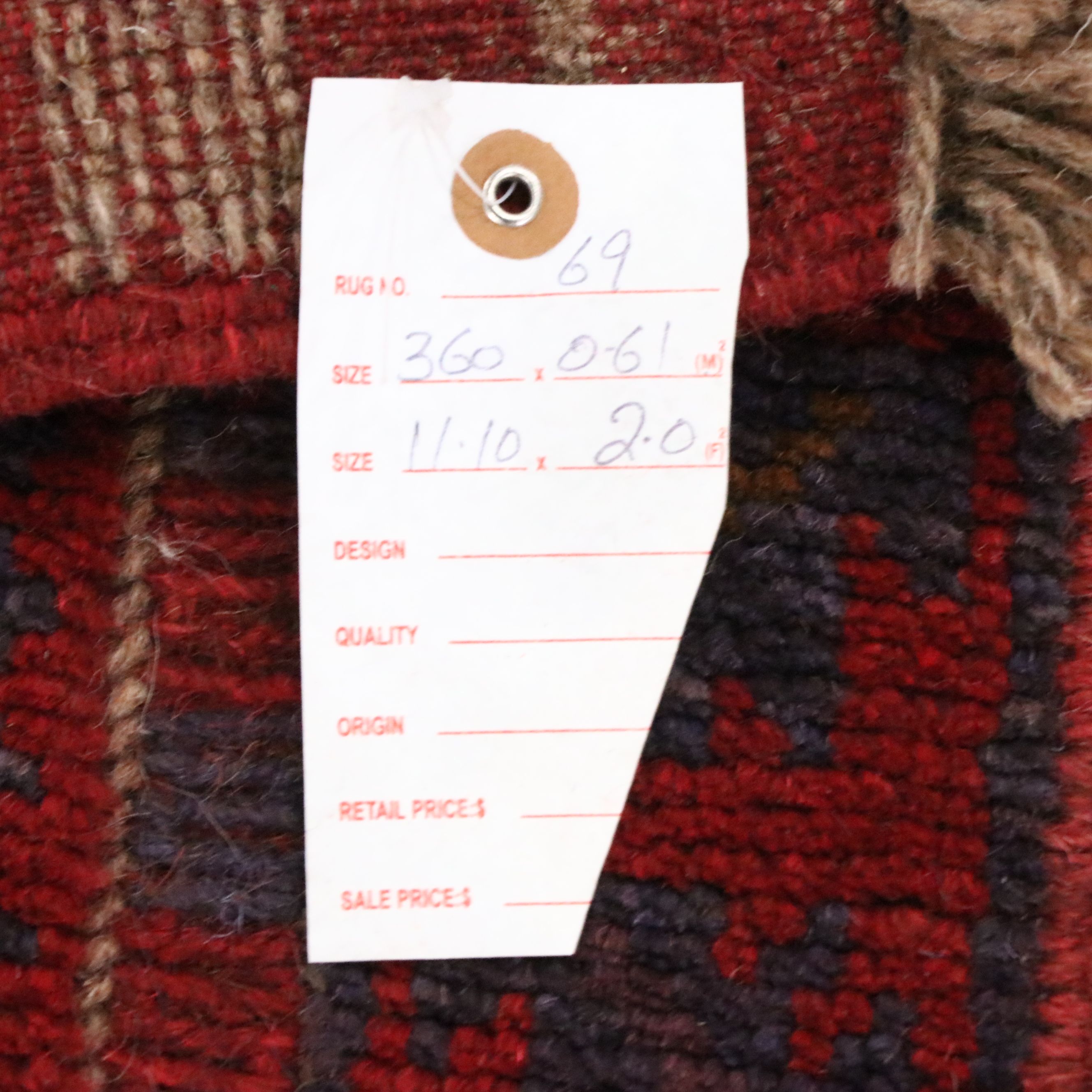 2'1 x 12' Handwoven Afghan Mashwani Carpet Runner