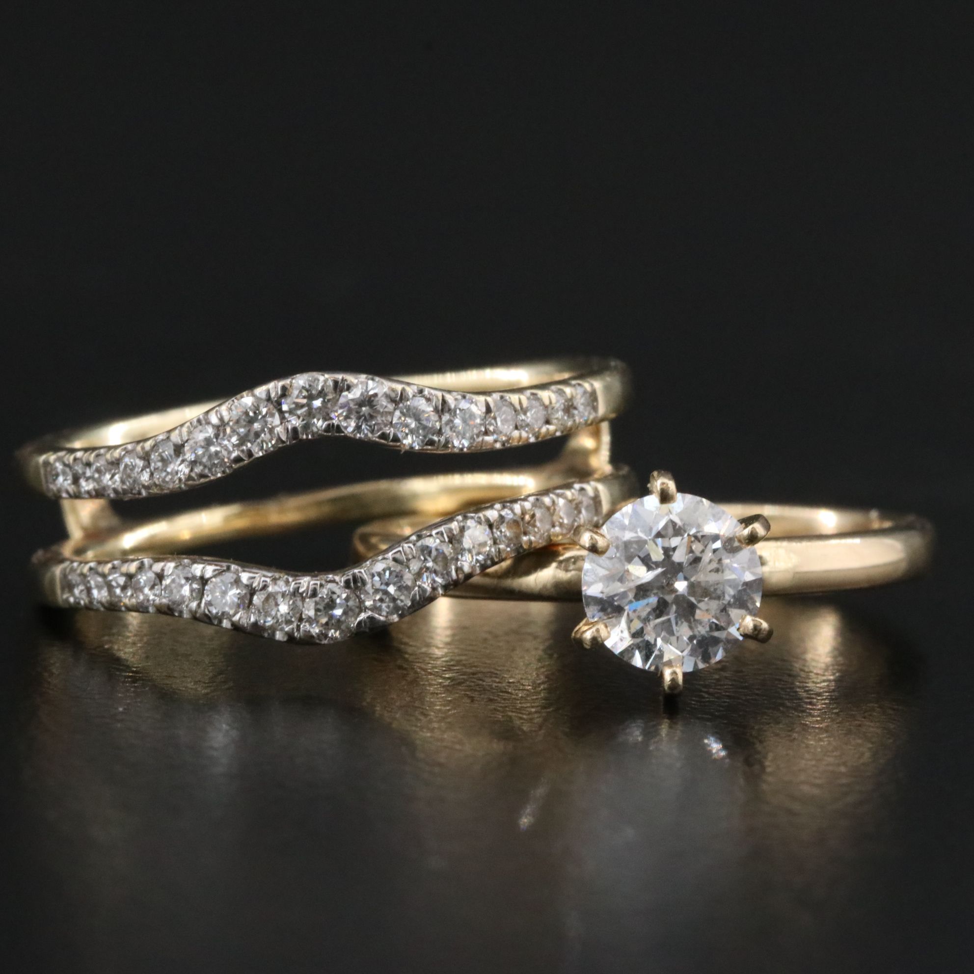 14K 1.46 CTW Diamond Solitaire Ring and Jacket