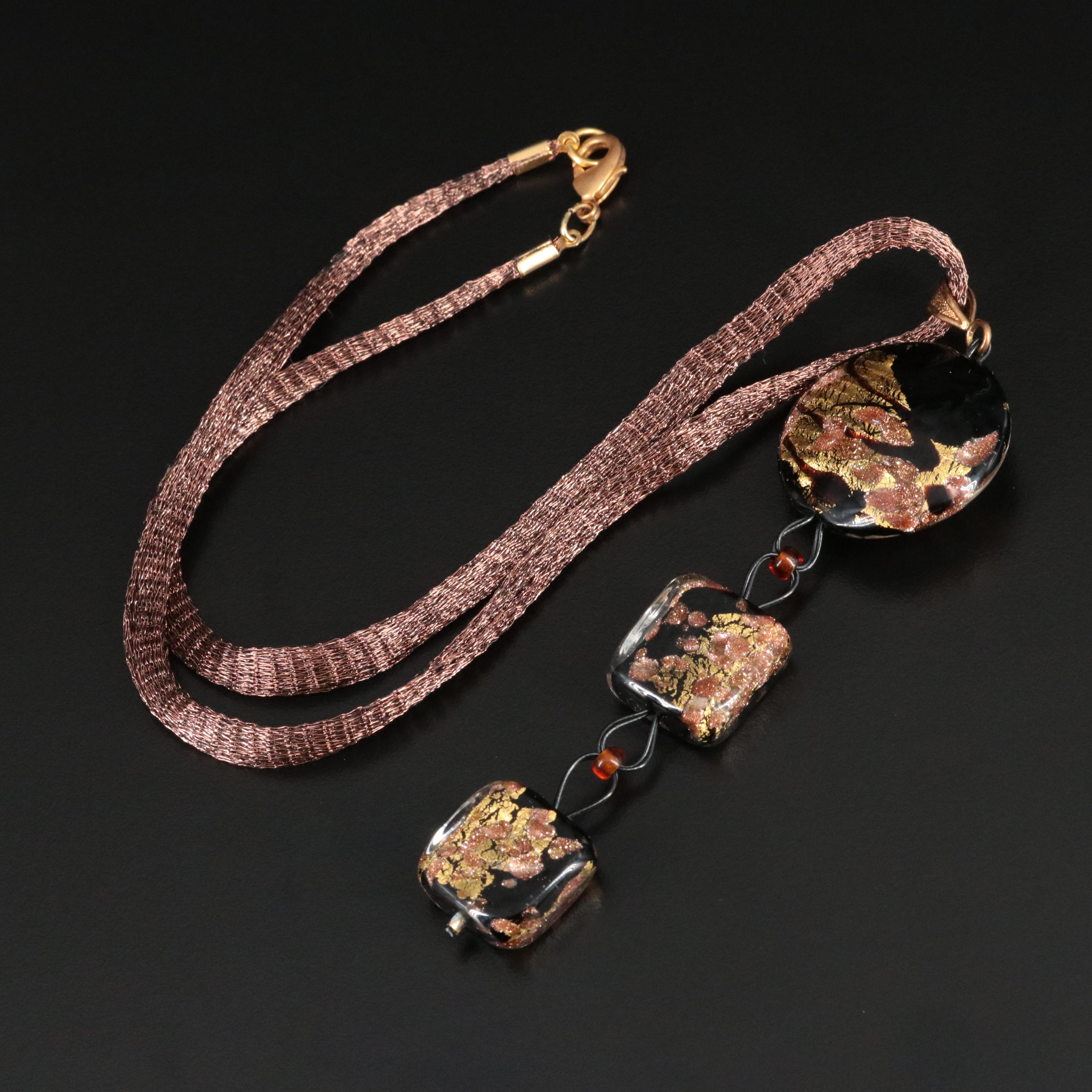 Murano Art Glass Pendant Necklace