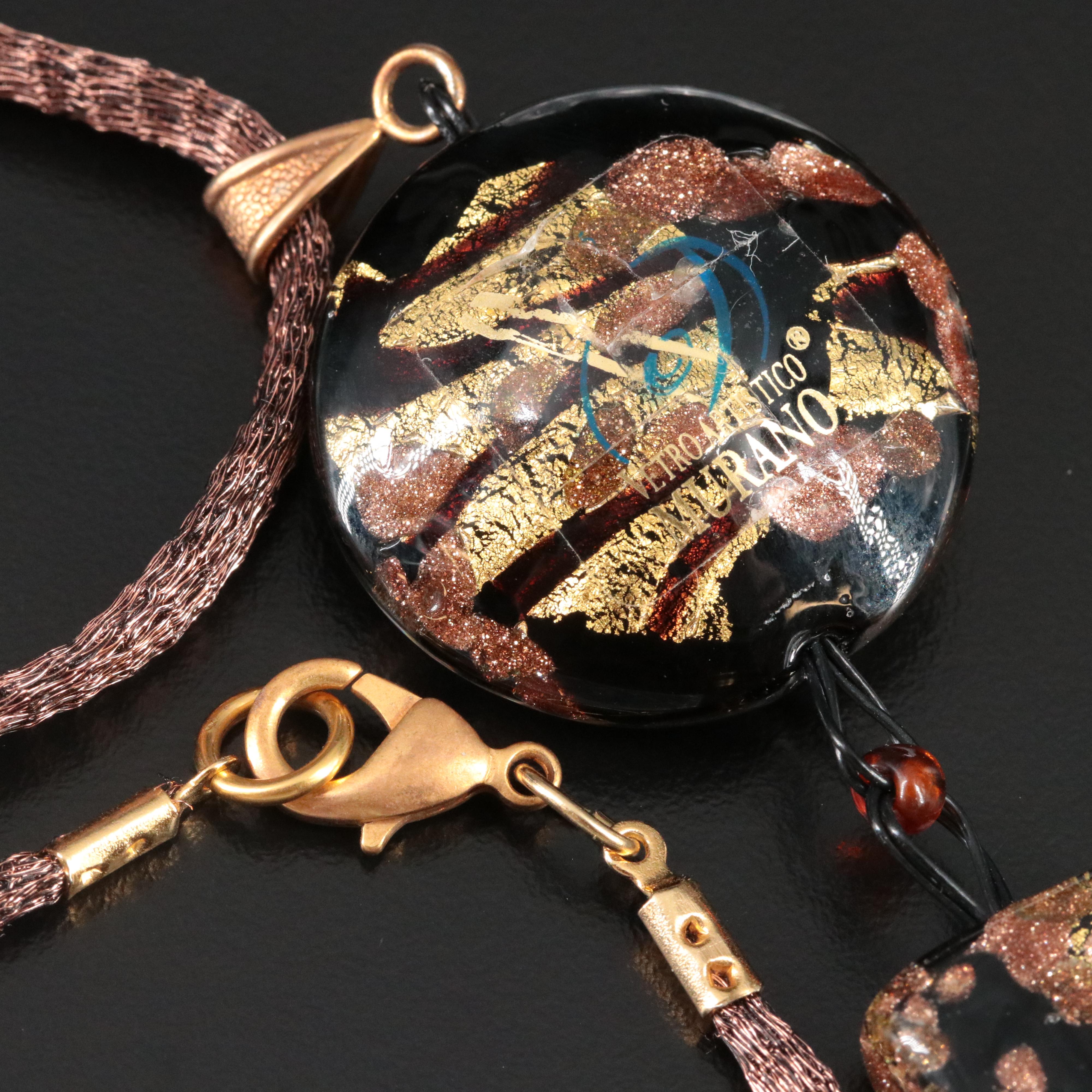 Murano Art Glass Pendant Necklace