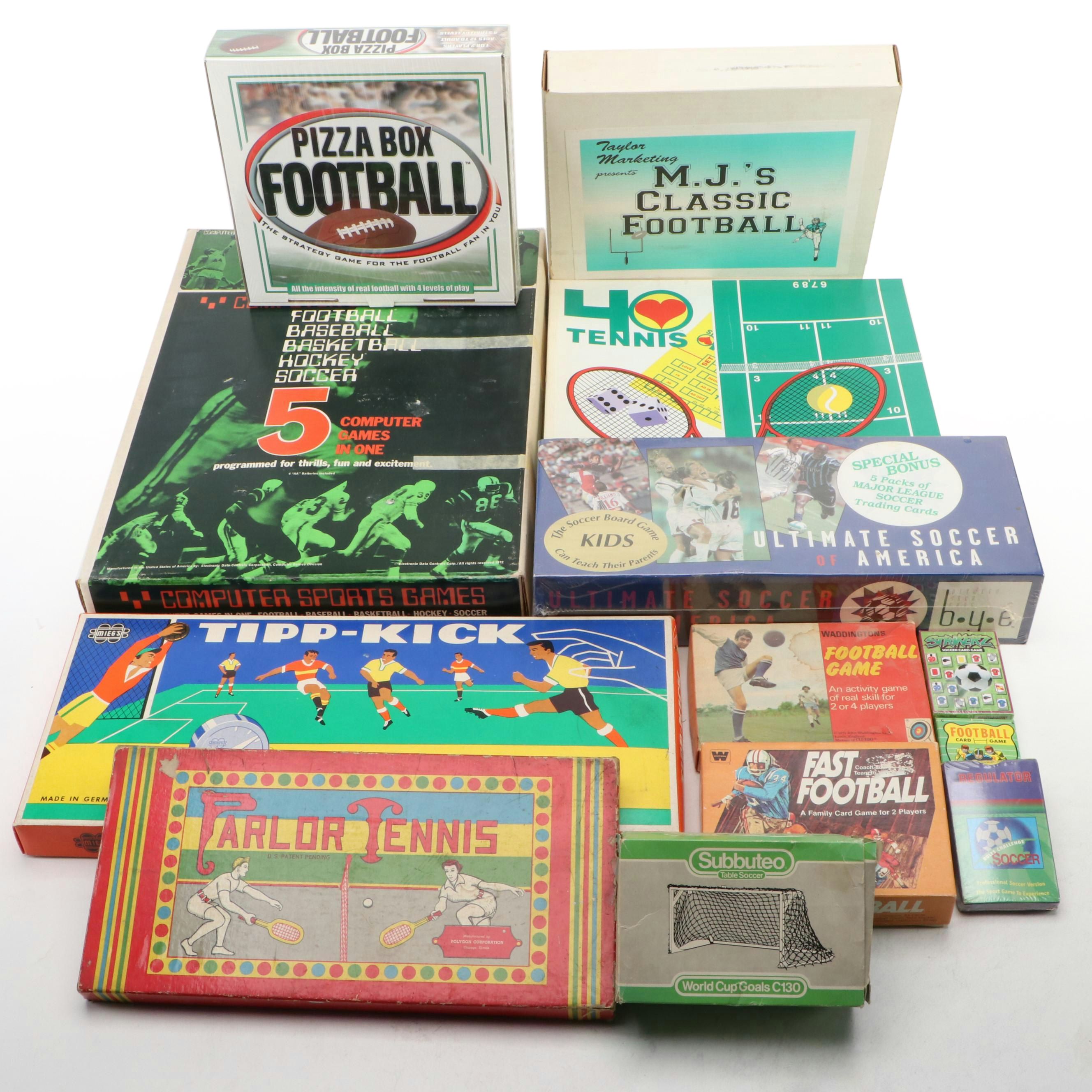 "Fast Football", "Parlor Tennis", and Other Sports Themed Board Games