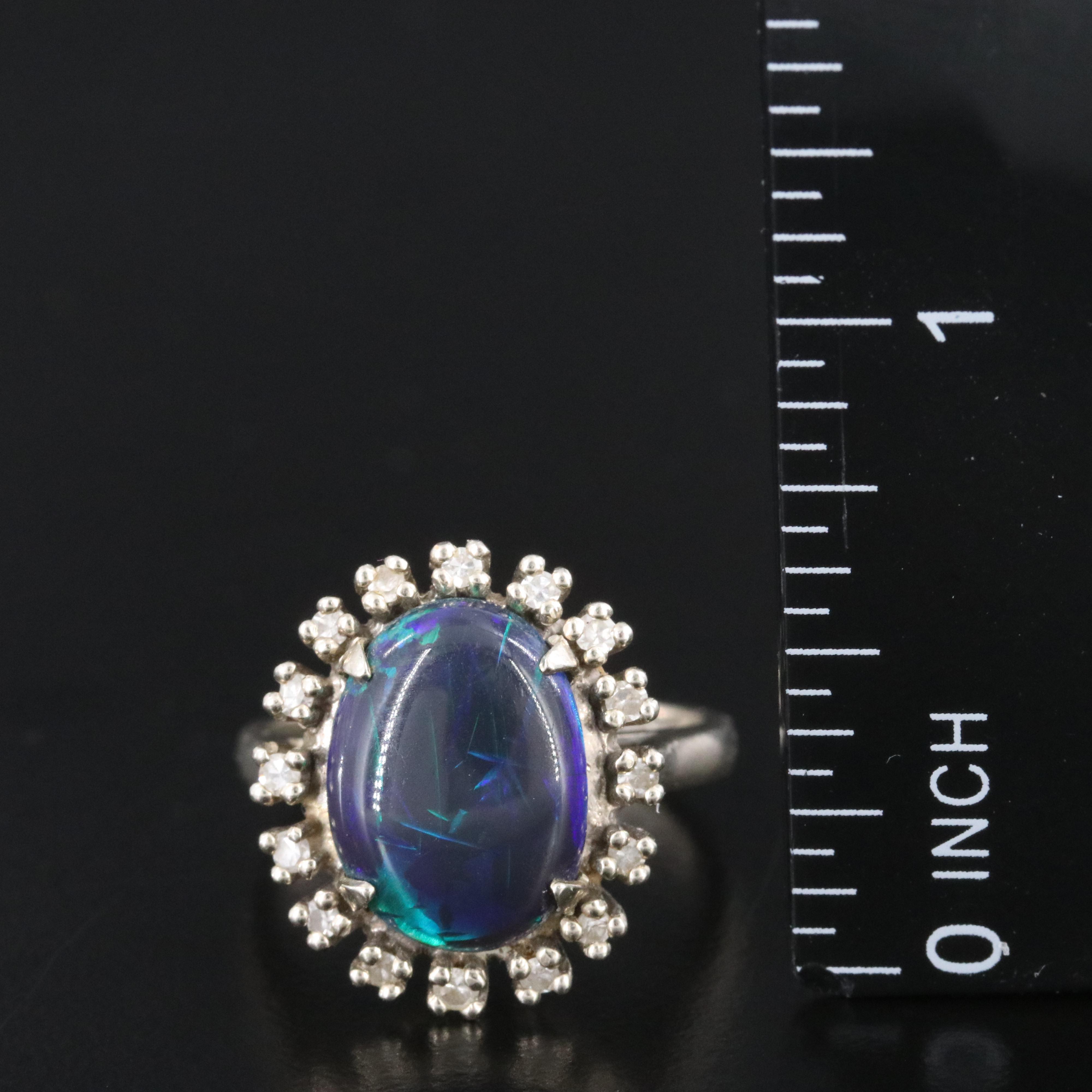 14K Opal and Diamond Ring
