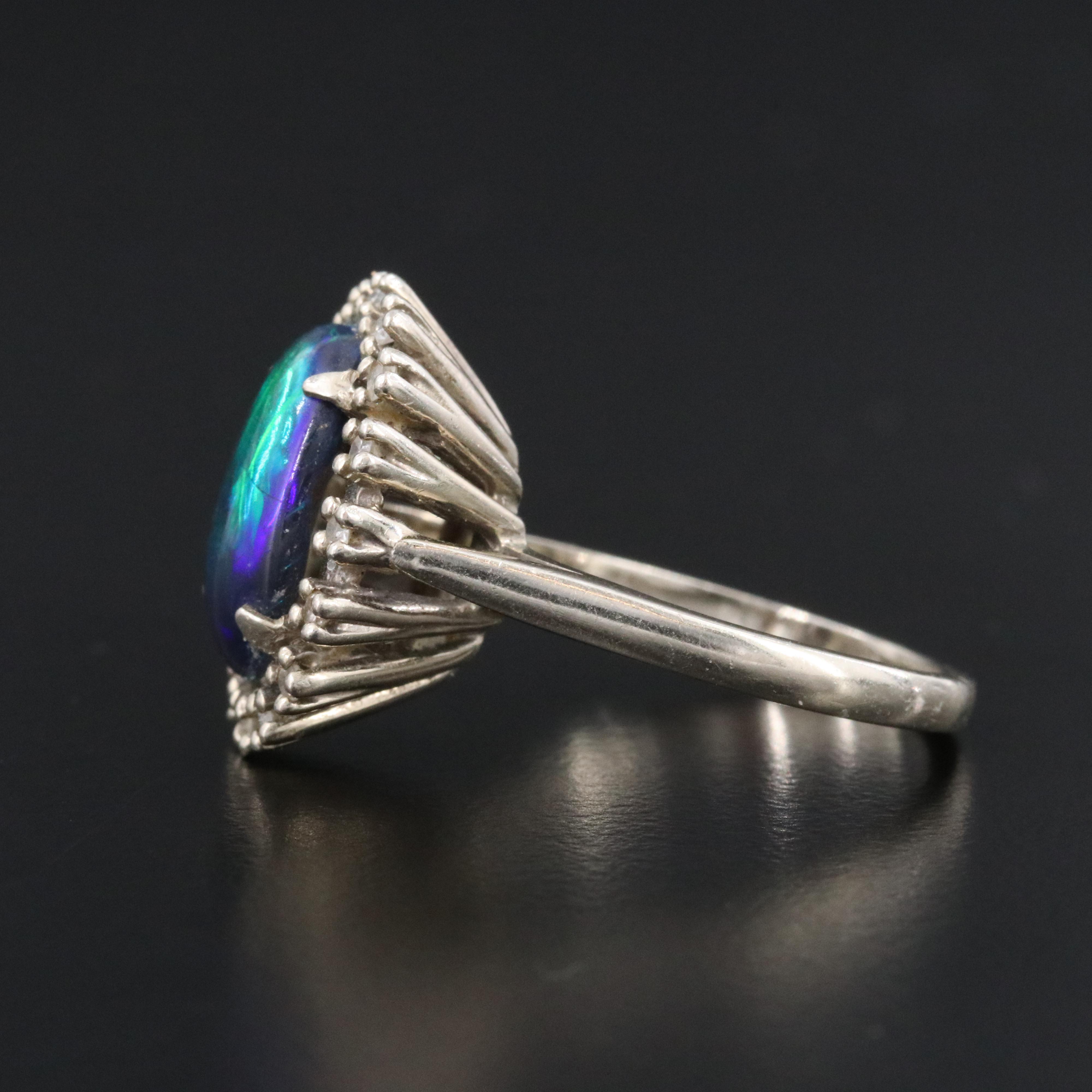 14K Opal and Diamond Ring