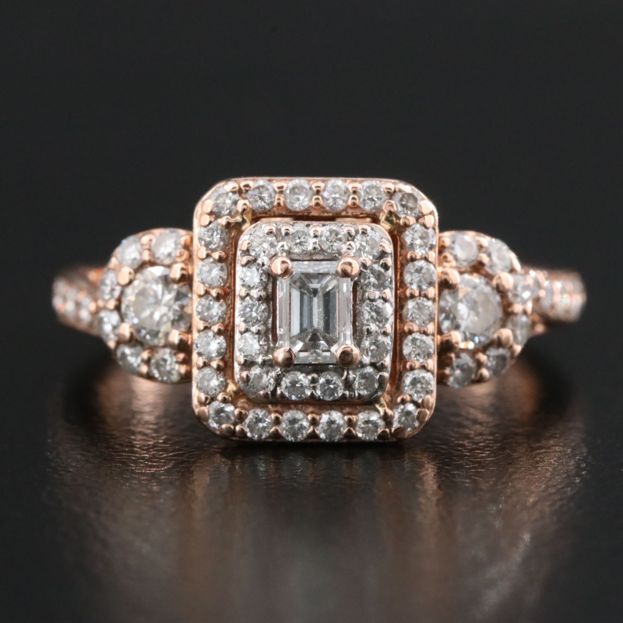 14K 1.01 CTW Diamond Rose Gold Ring