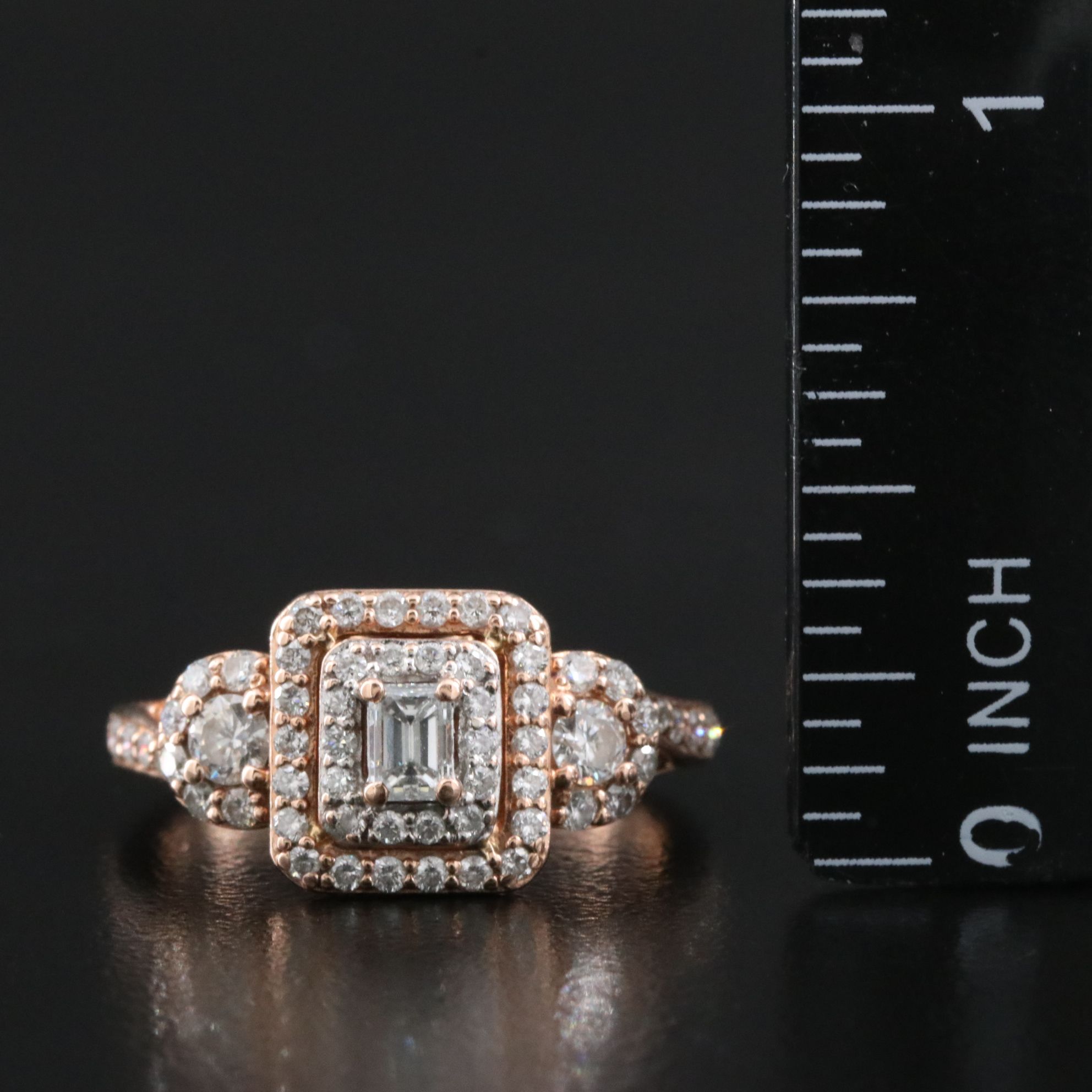 14K 1.01 CTW Diamond Rose Gold Ring
