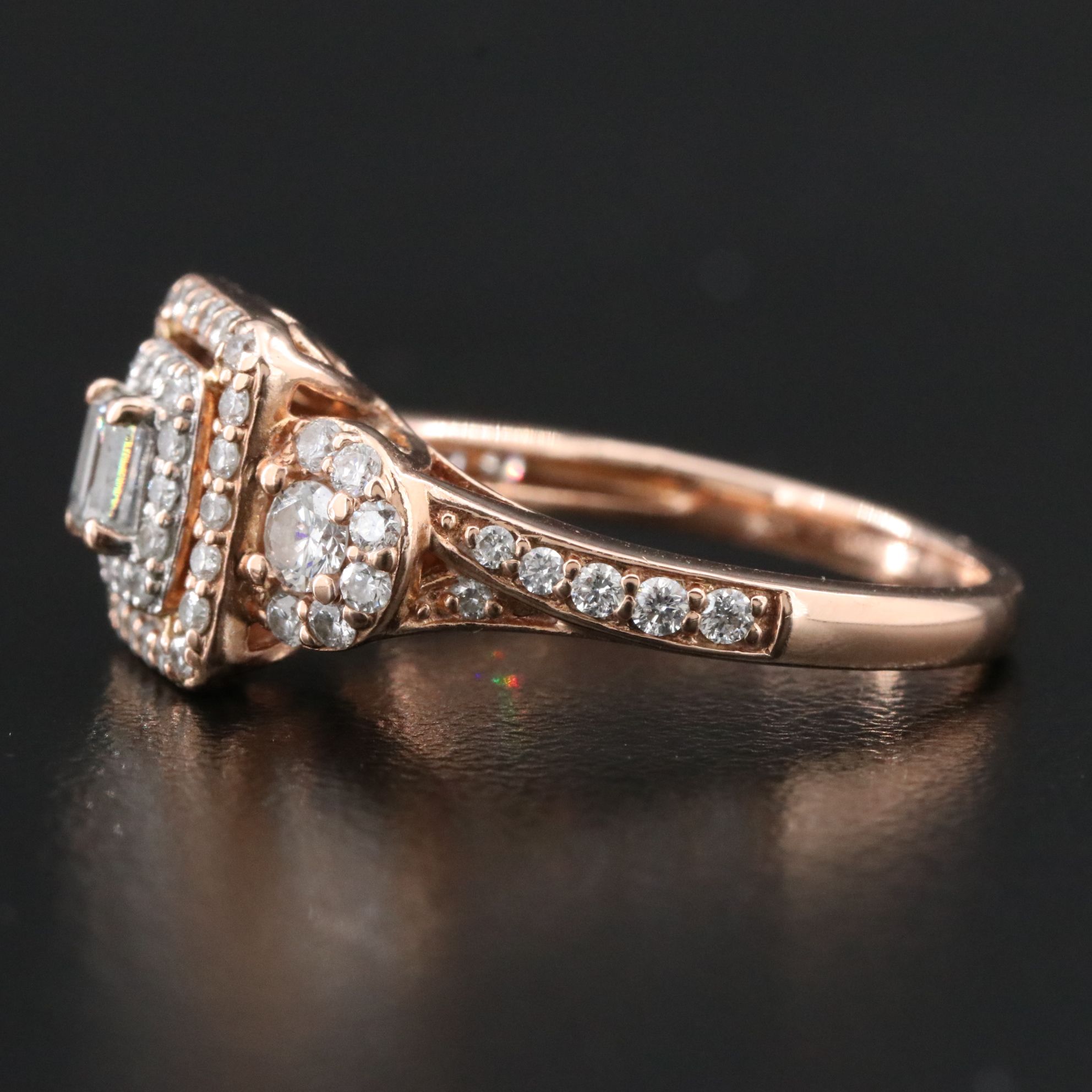 14K 1.01 CTW Diamond Rose Gold Ring