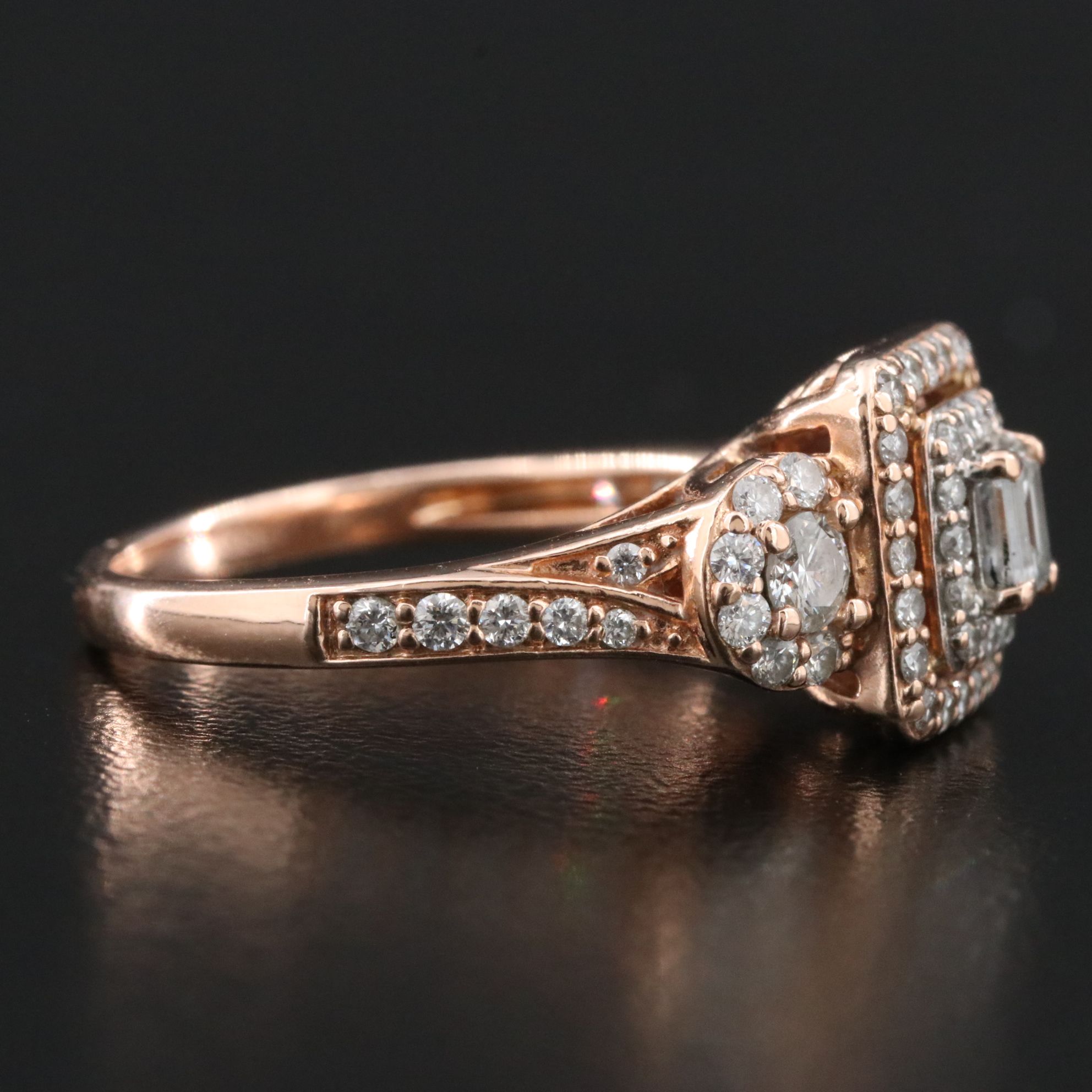 14K 1.01 CTW Diamond Rose Gold Ring