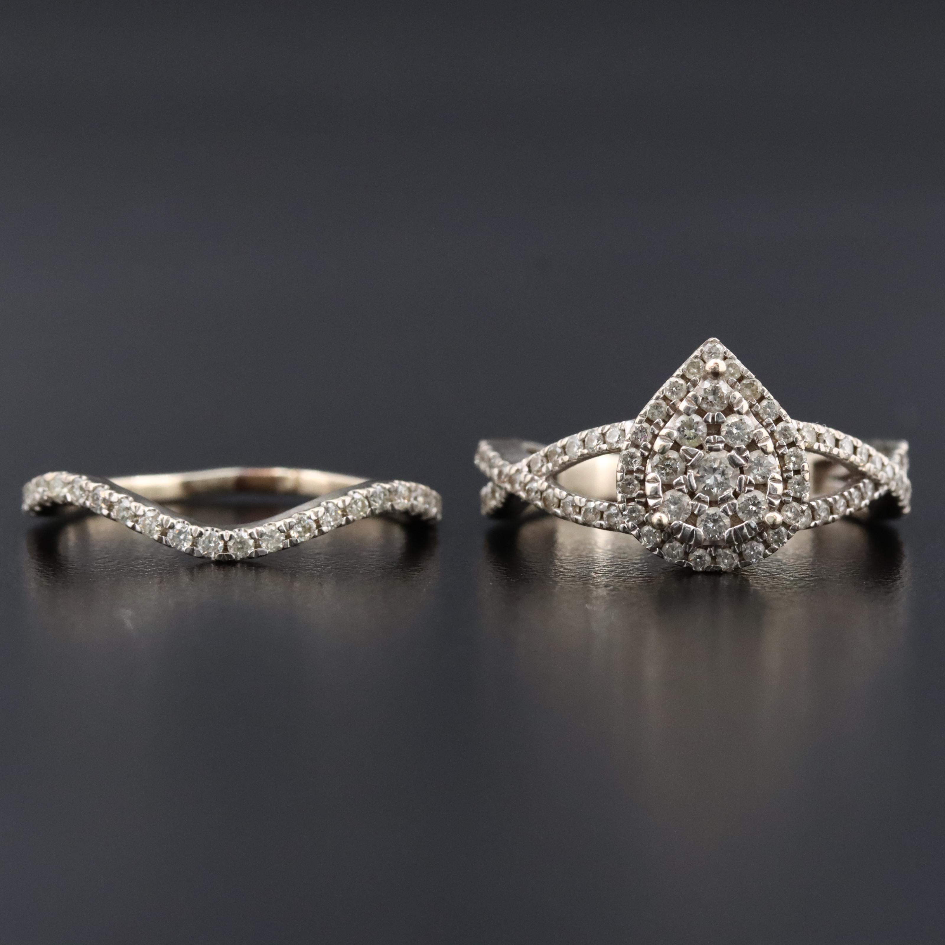 14K 0.70 CTW Diamond Ring Set