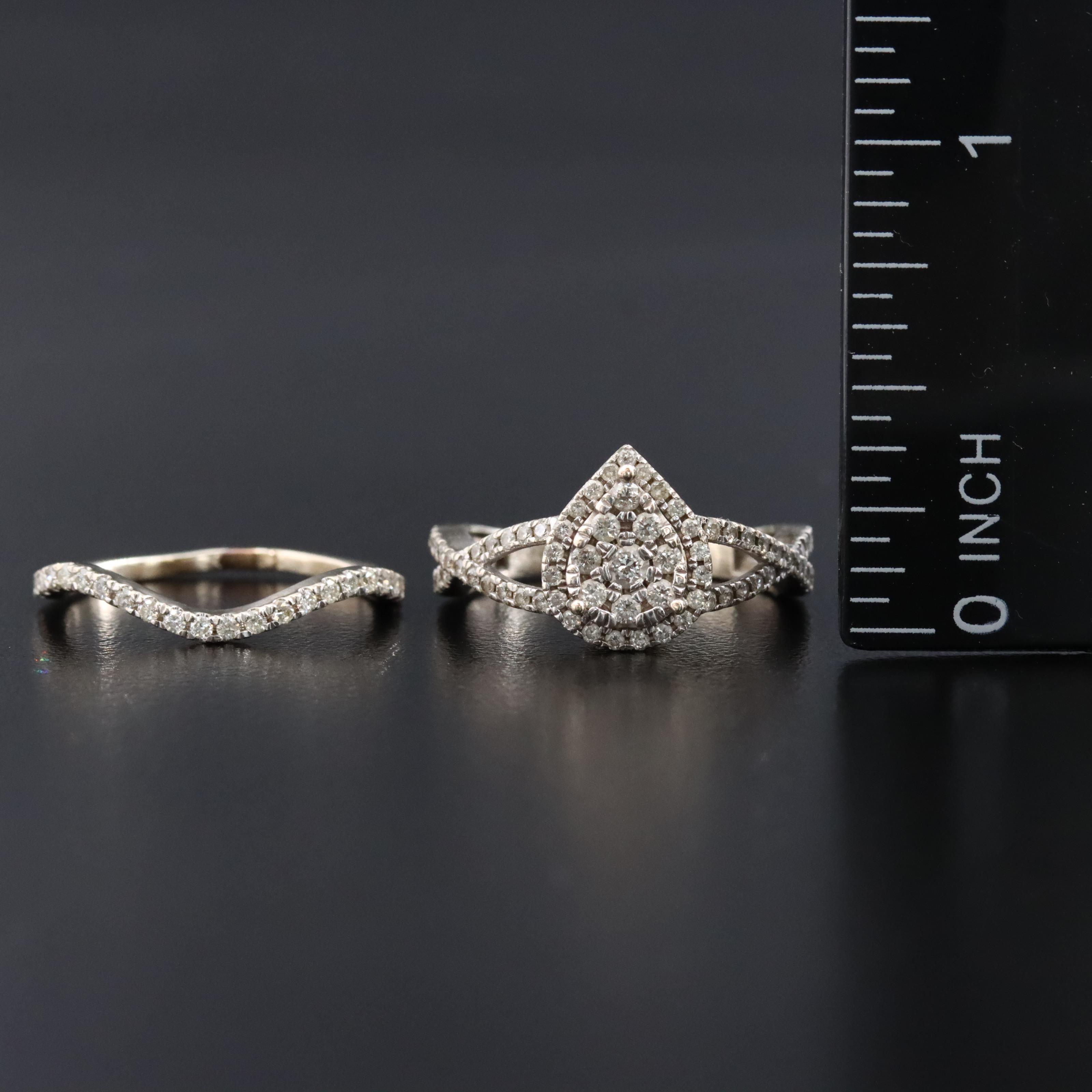 14K 0.70 CTW Diamond Ring Set