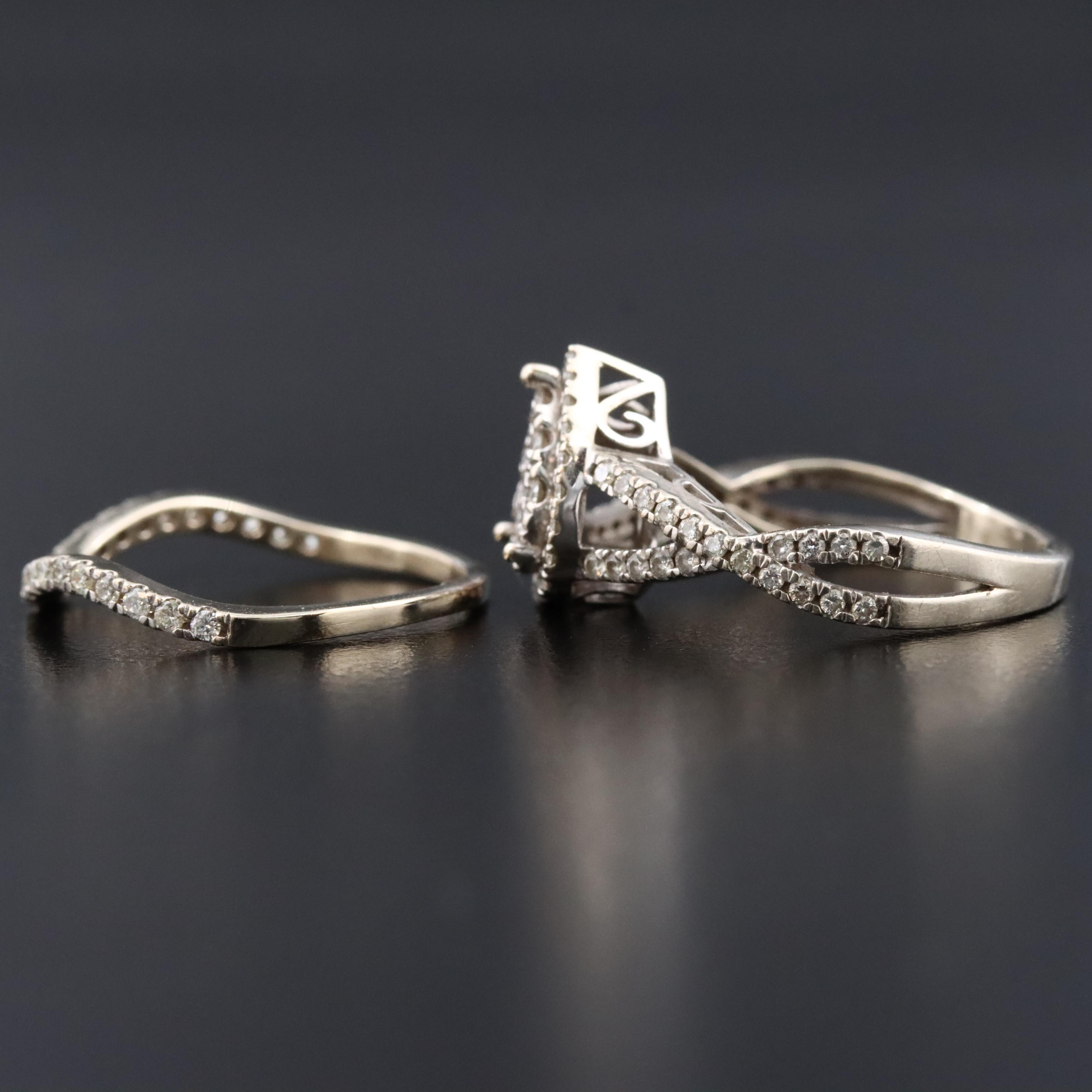 14K 0.70 CTW Diamond Ring Set