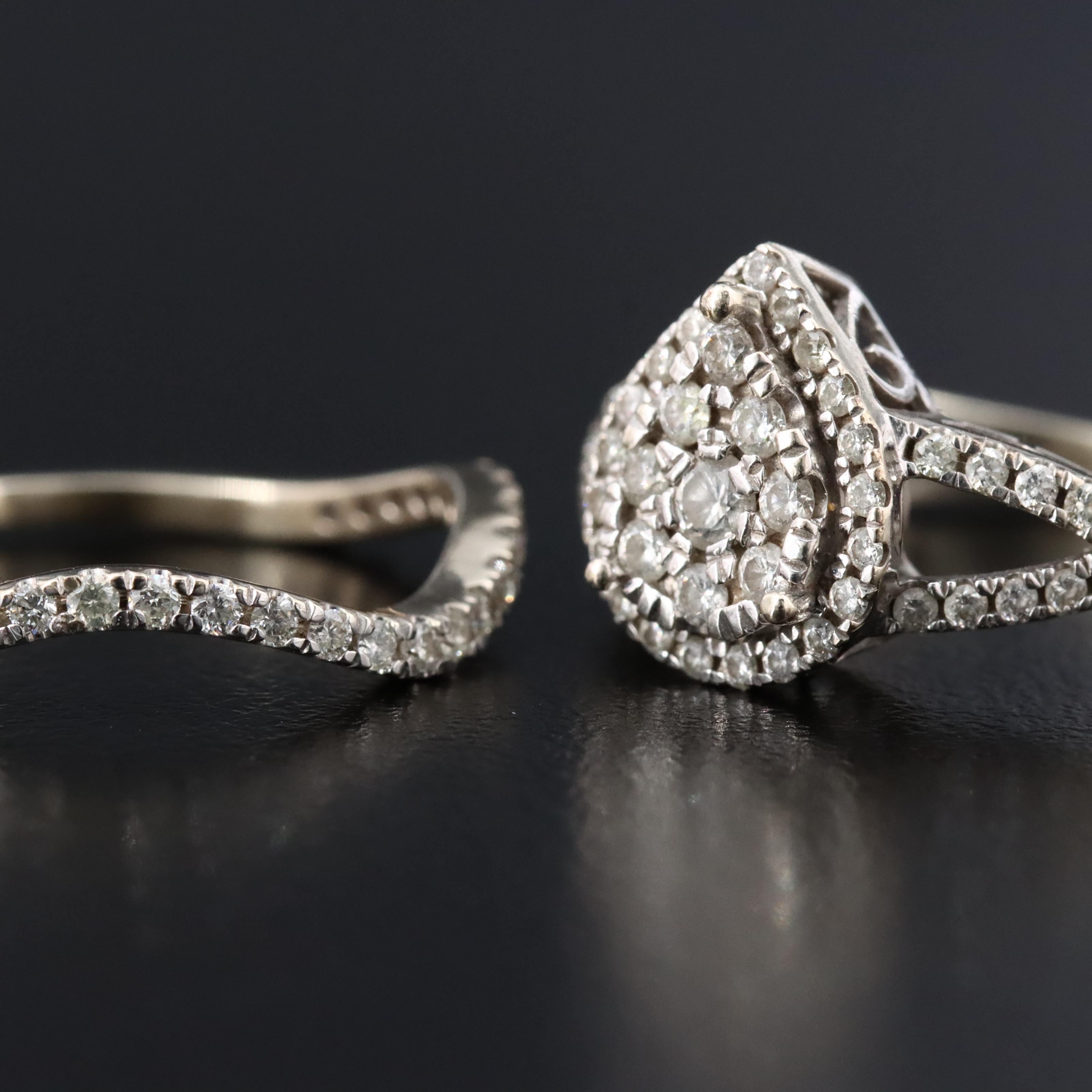 14K 0.70 CTW Diamond Ring Set