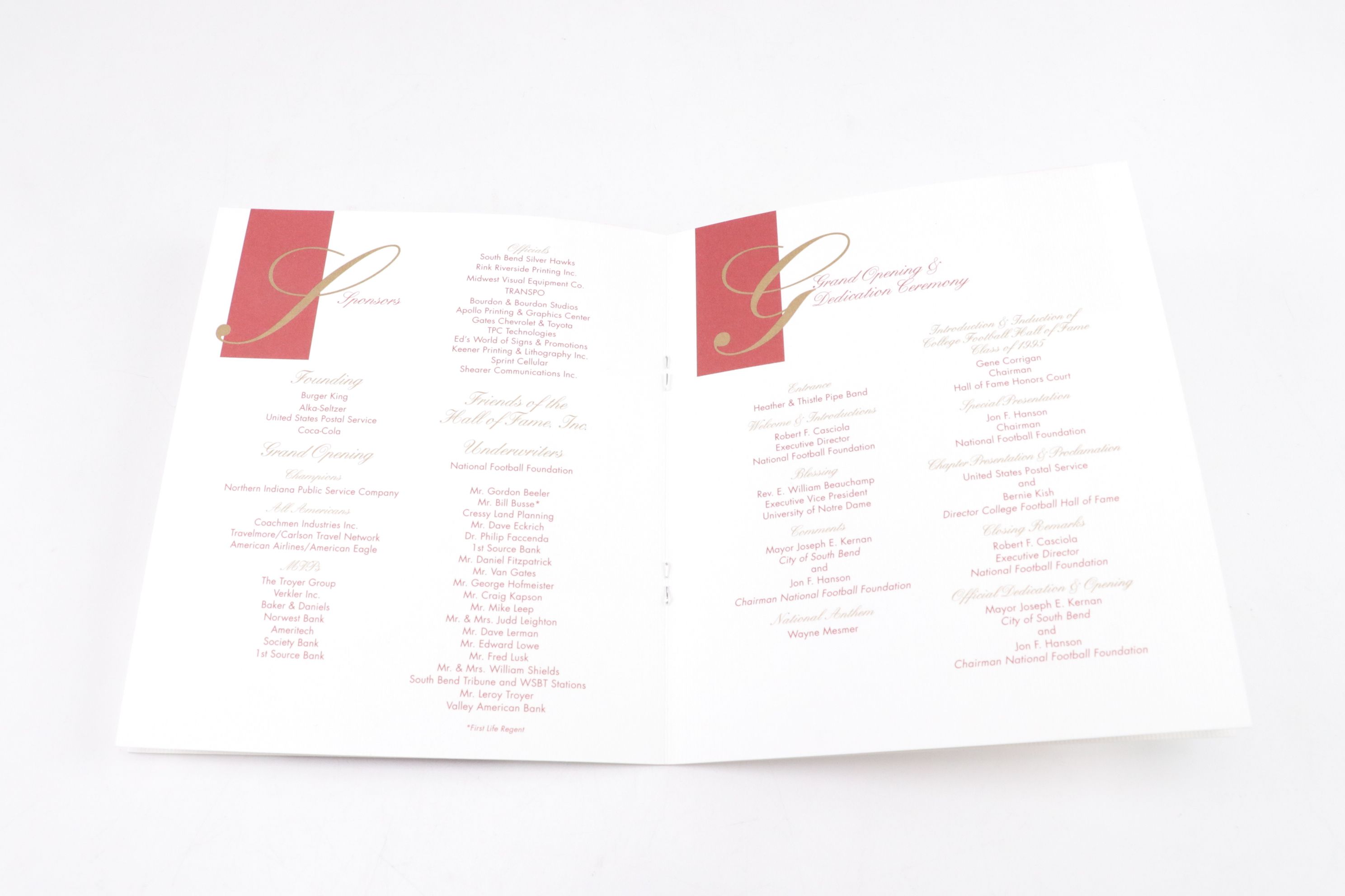 College Football Hall of Fame Grand Opening Programs & Coins