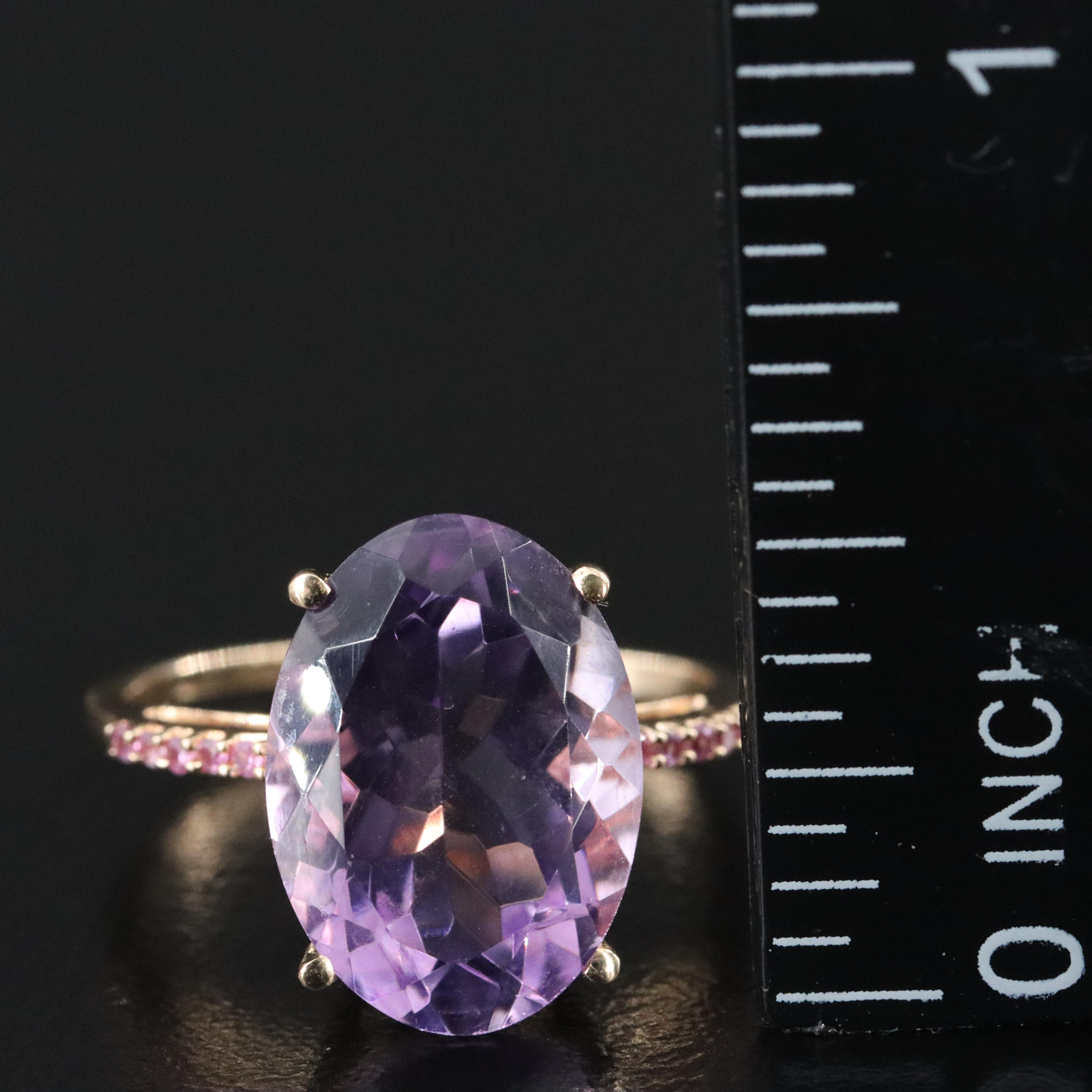 14K Amethyst and Pink Sapphire Ring