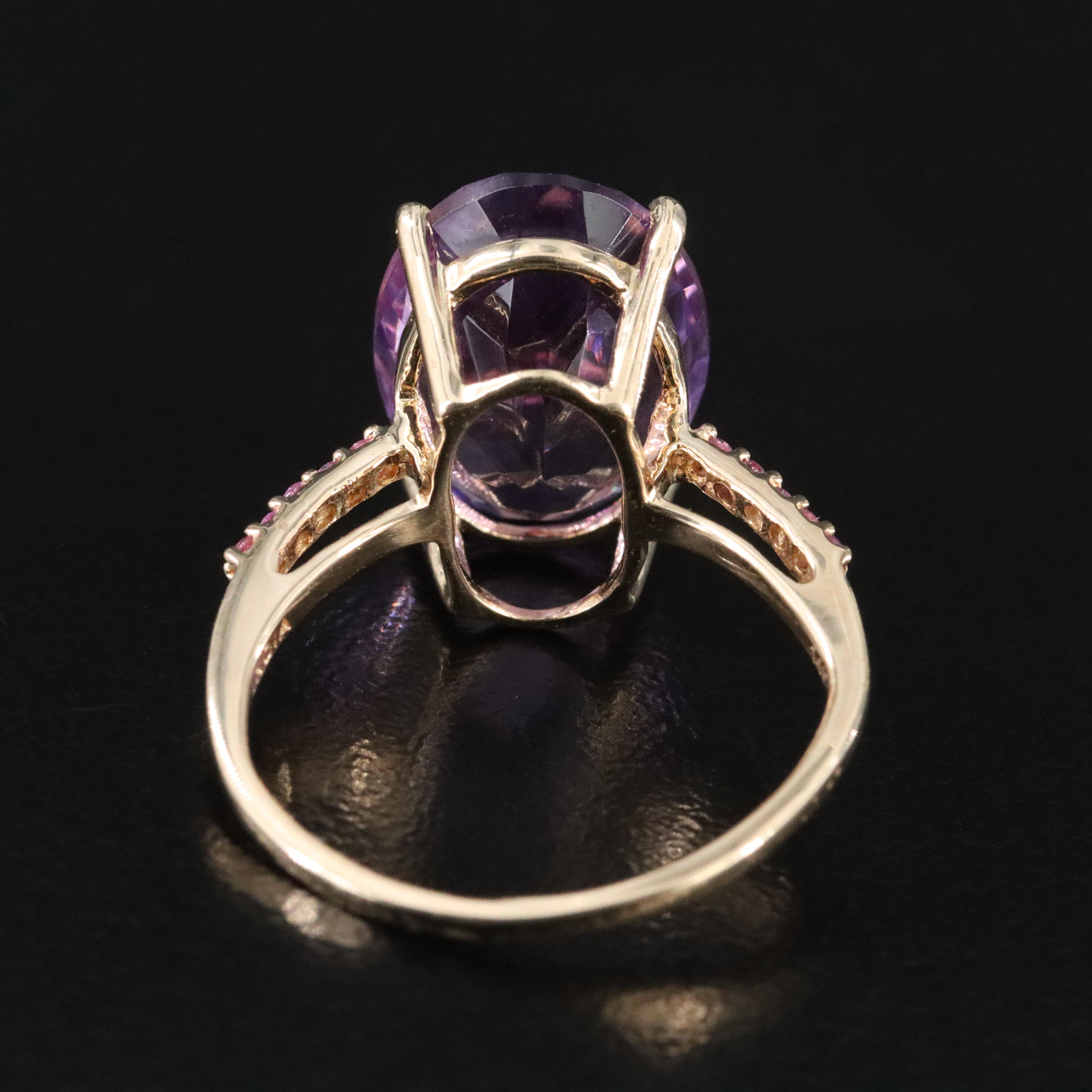 14K Amethyst and Pink Sapphire Ring